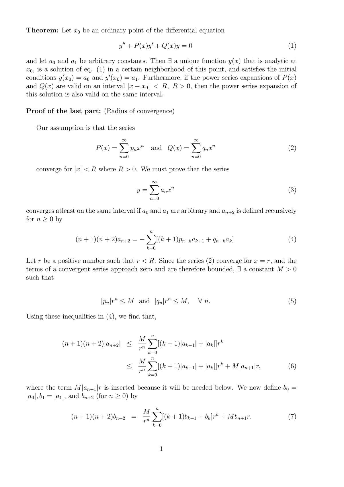 series-solution-radius-of-convergence-theorem-let-x0-be-an-ordinary