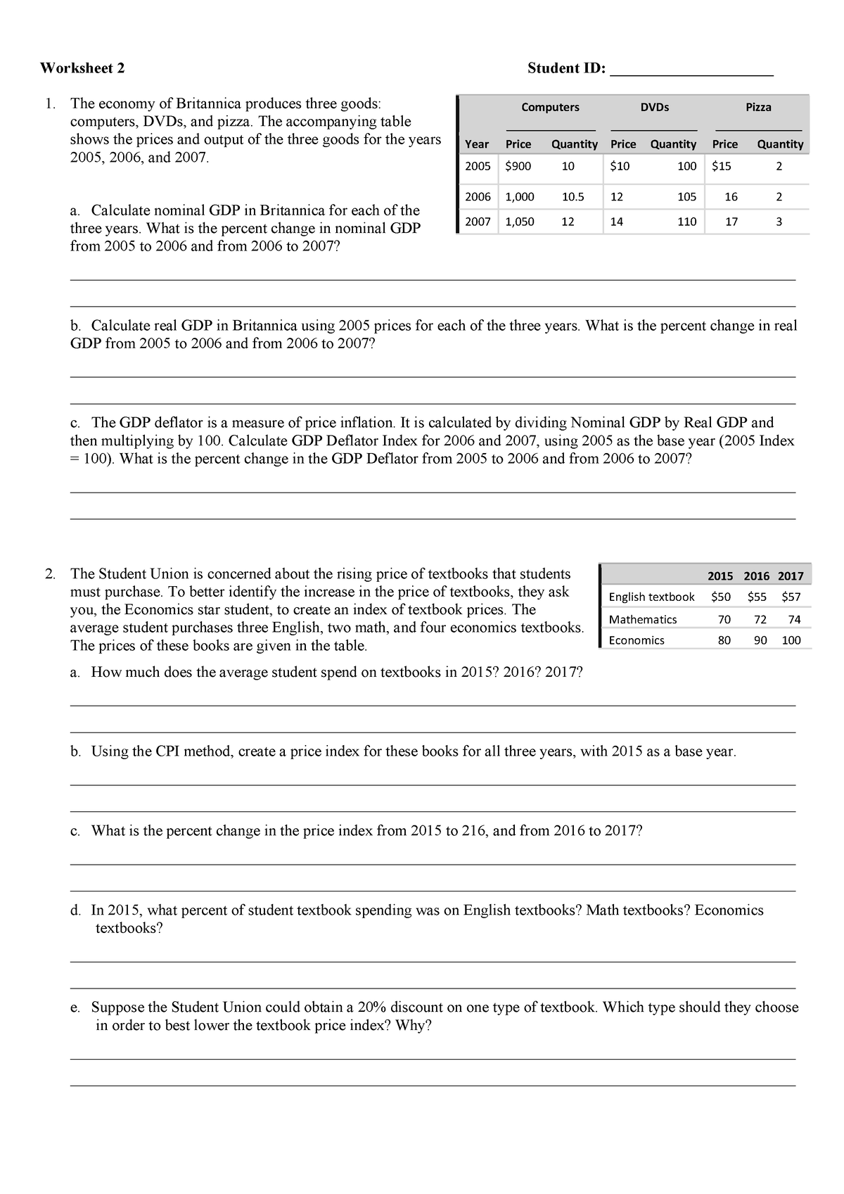 Assignment 2 - Worksheet 2 Student ID: _____________________ 1. The ...