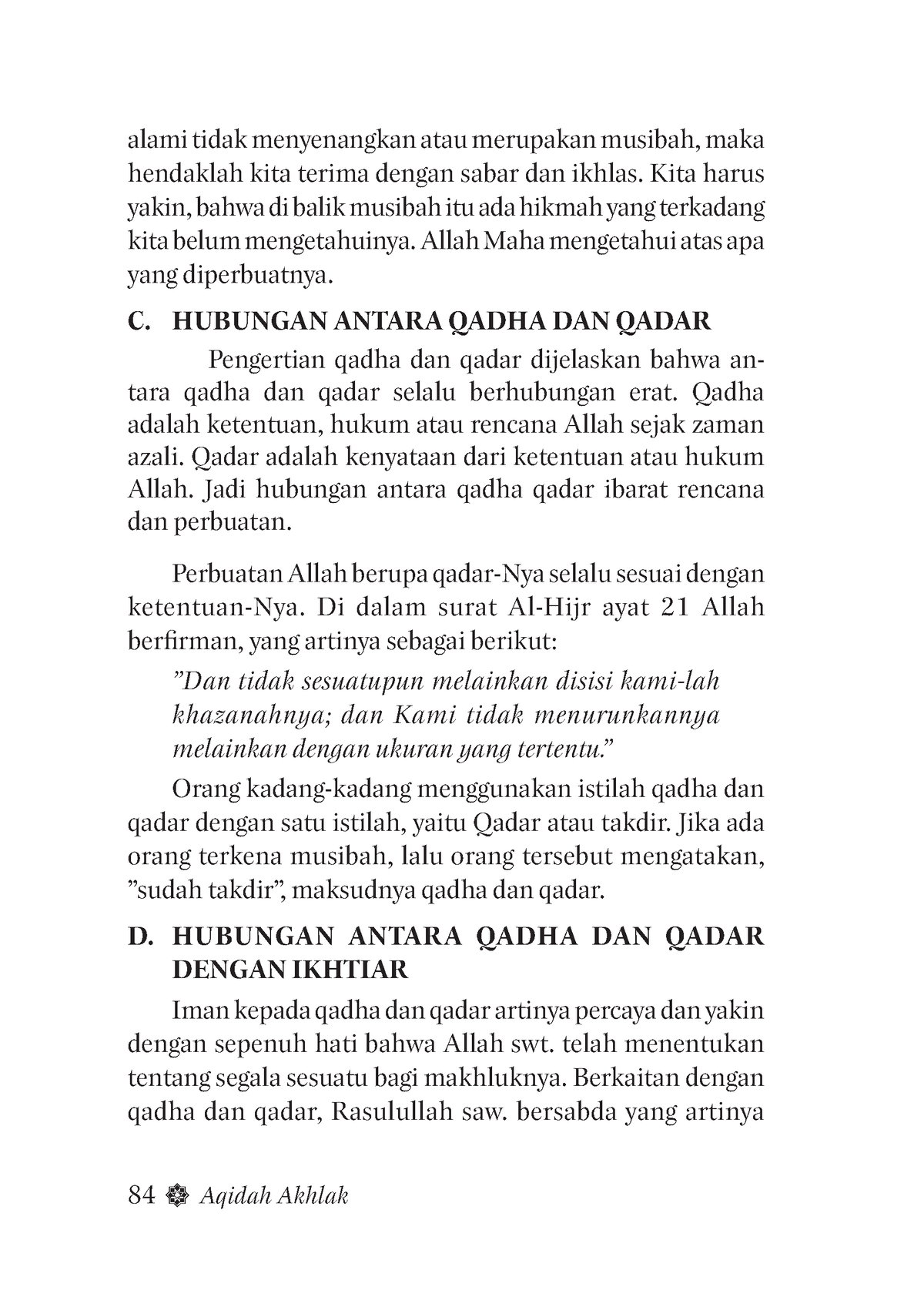 Aqidah 49 Dasar Dasar Fiqih Madzhab Imam Syafii 84 Aqidah Akhlak