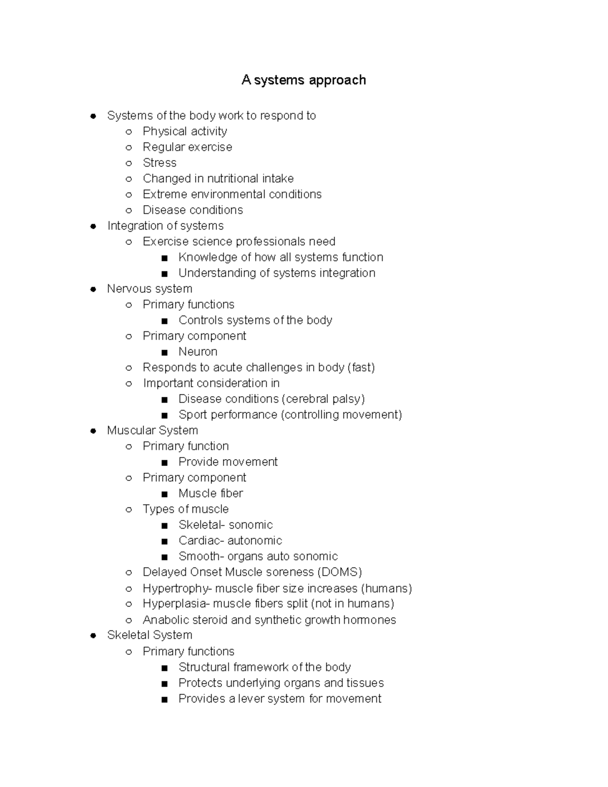 Chapter 2 A Systems Approach Lecture A systems approach Systems of