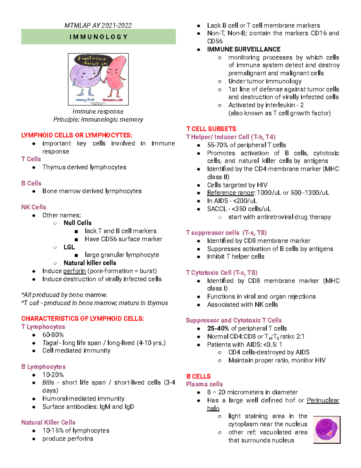 Mtmlap MTIS 2021 SC - MEDICAL TECHNOLOGY NOTES - MTMLAP AY 2021- I M M ...