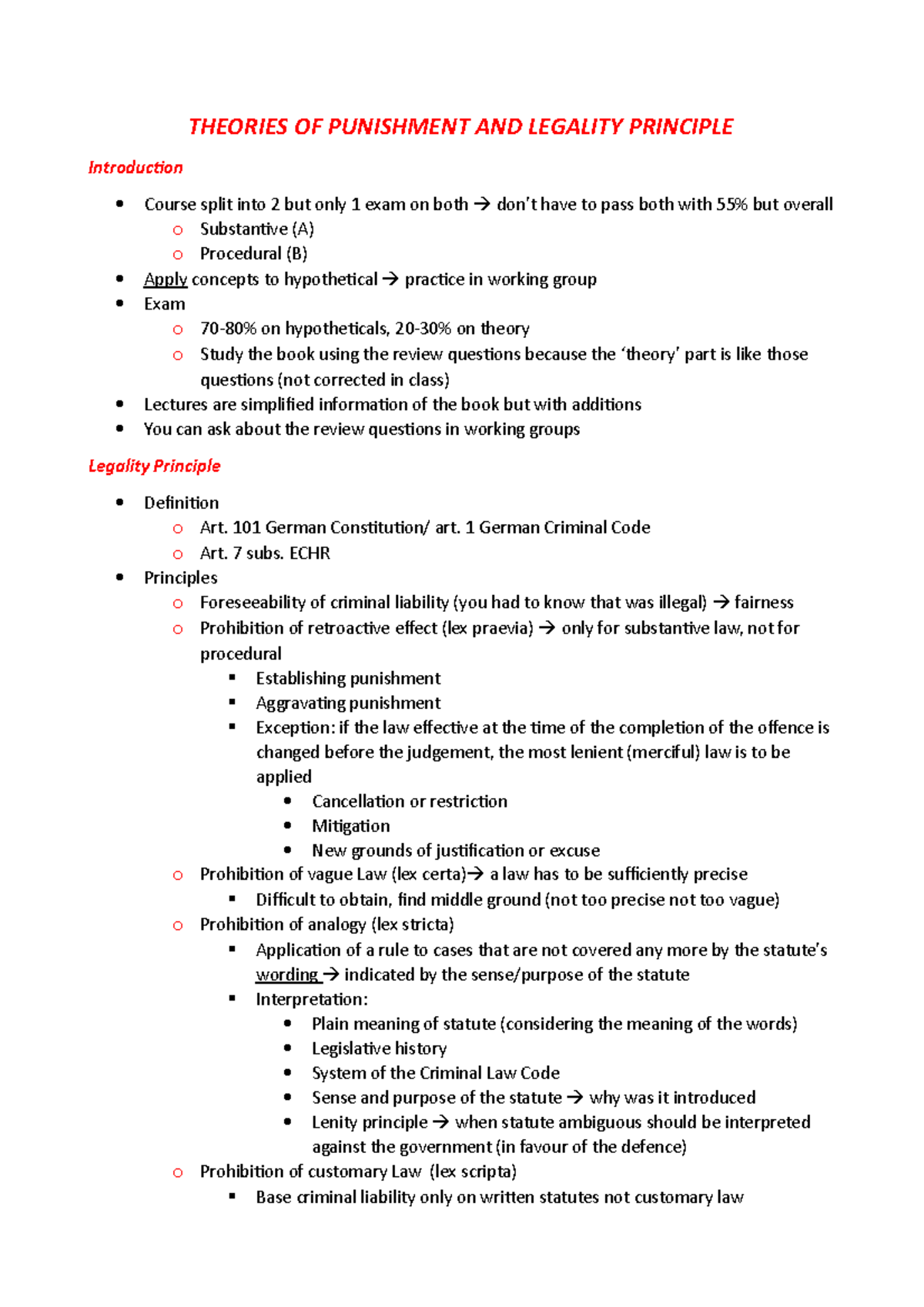 Theories of Punishment and Lgeality Principle - THEORIES OF PUNISHMENT ...