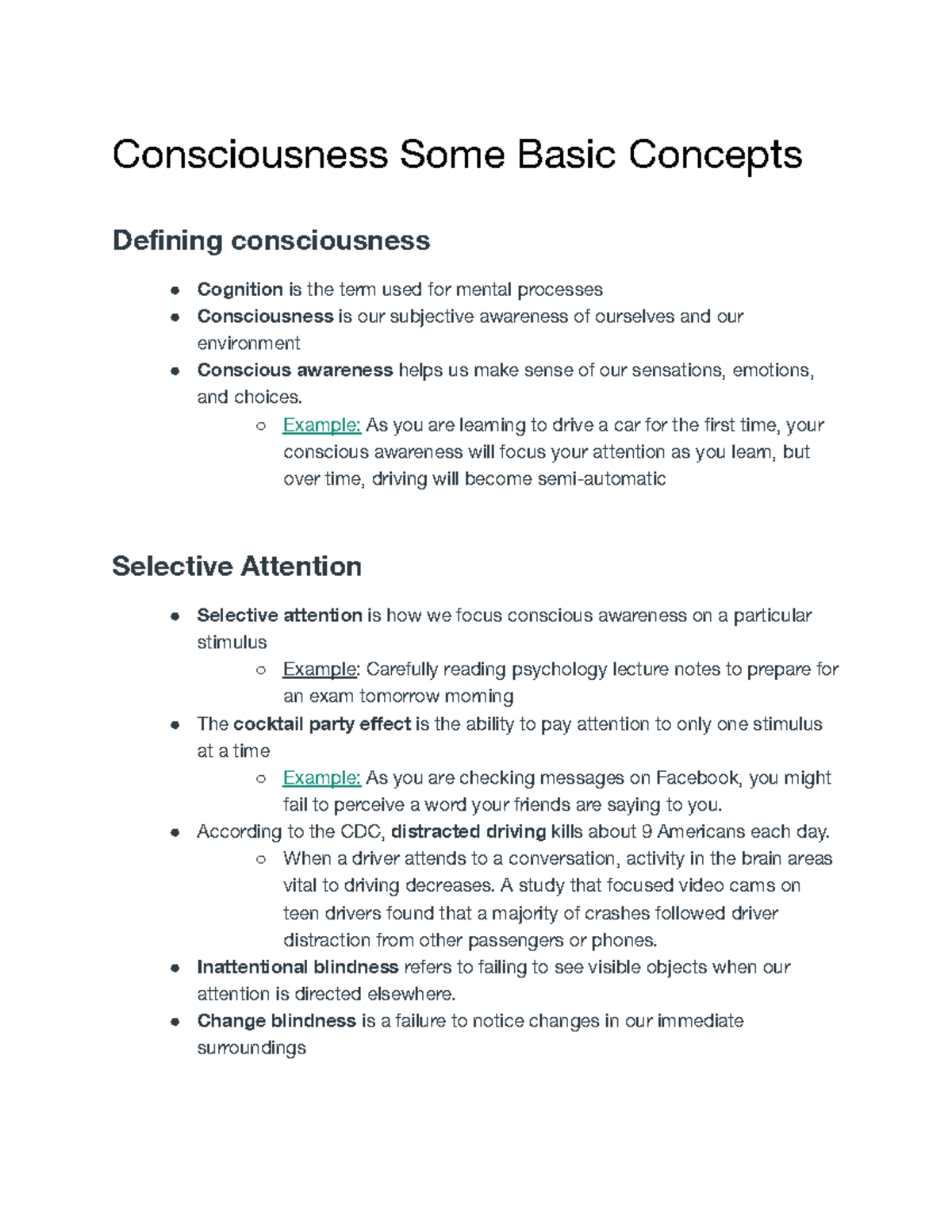 Consciousness Some Basic Concepts - Consciousness Some Basic Concepts ...