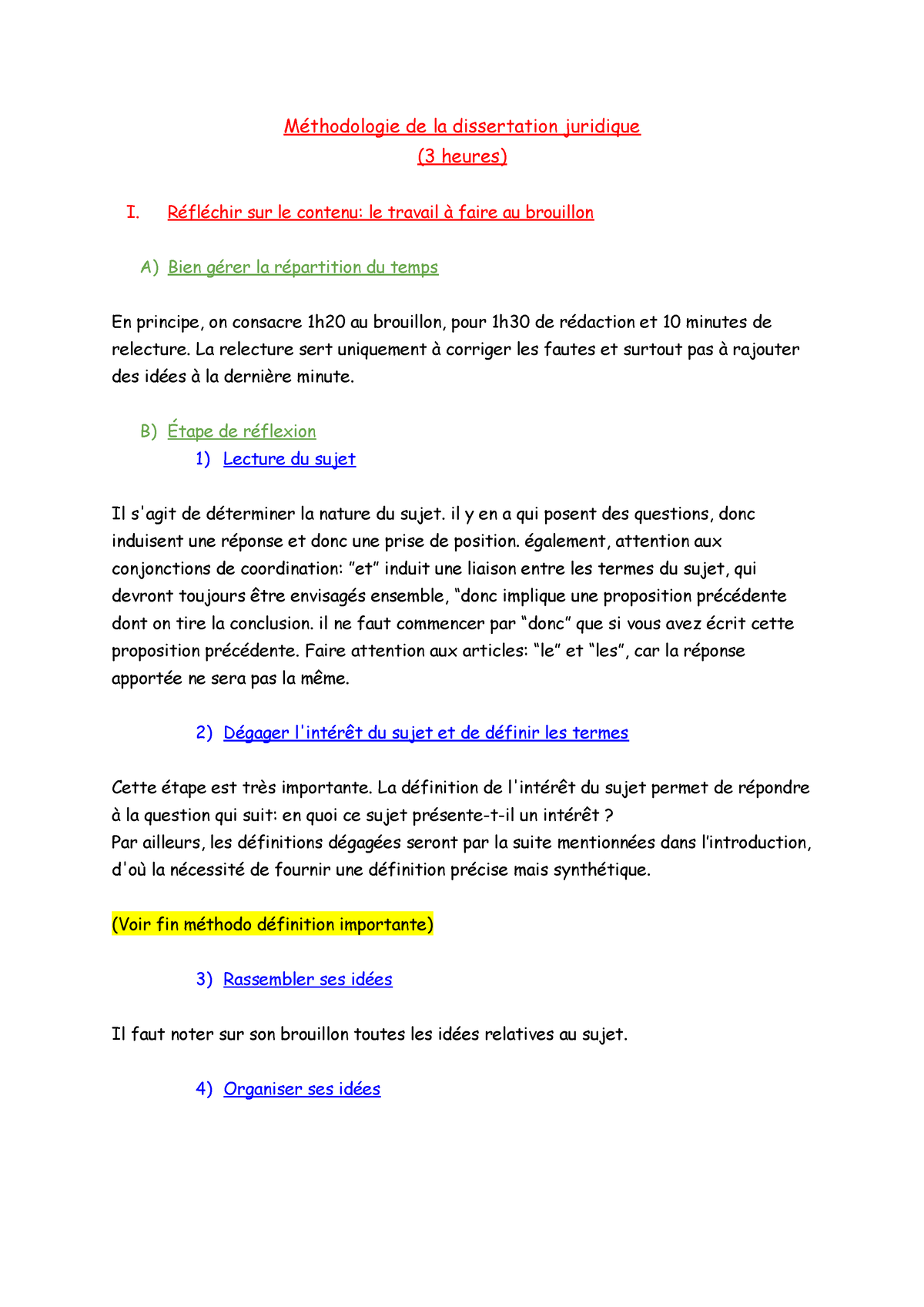 methodologie de la dissertation juridique camerounais