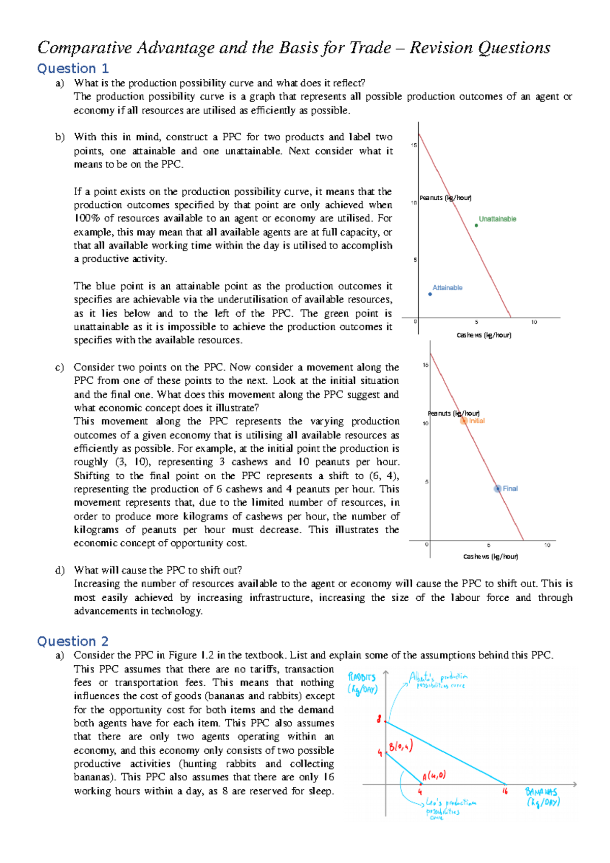 Chapter 1 Revision Questions - Comparative Advantage and the Basis for ...