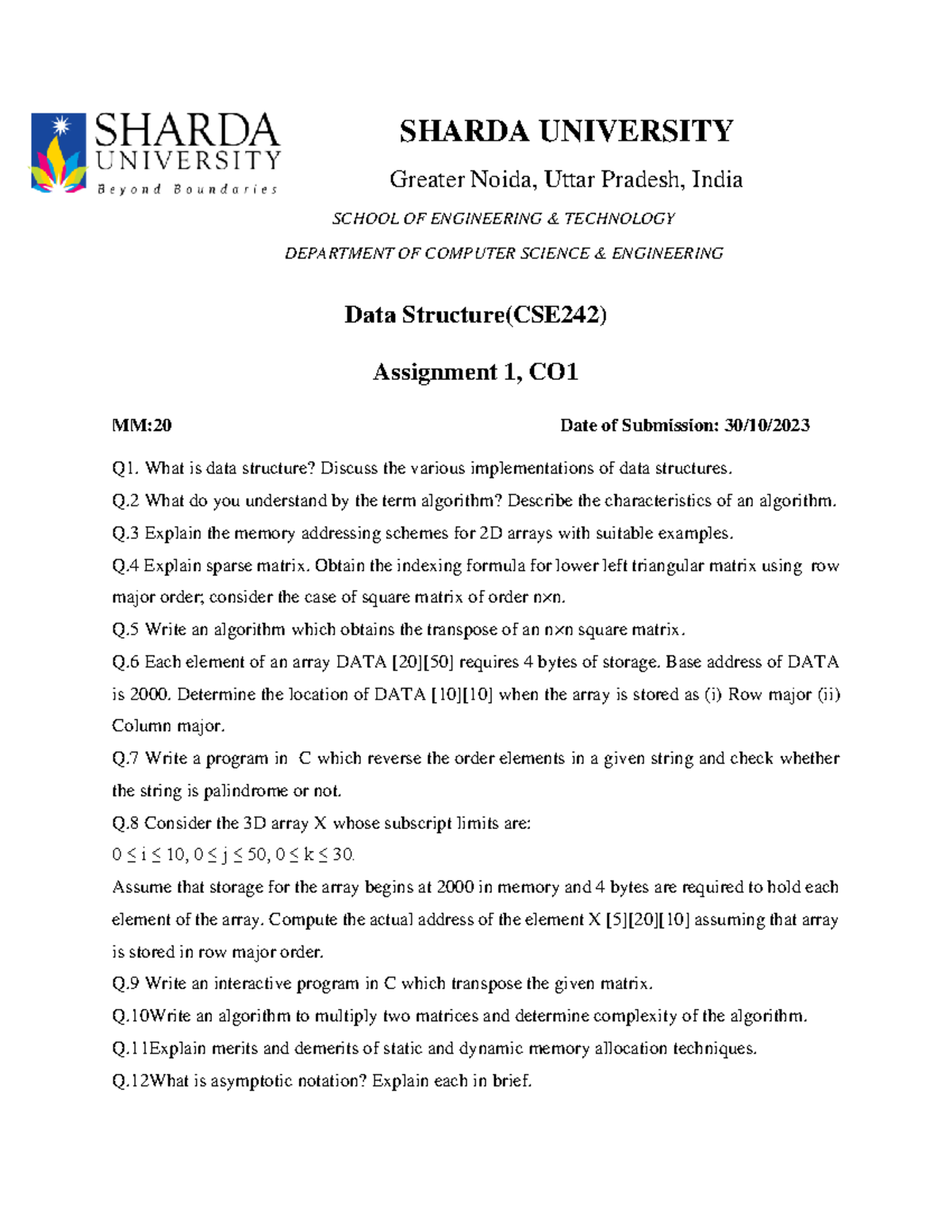 data structures assignment 2