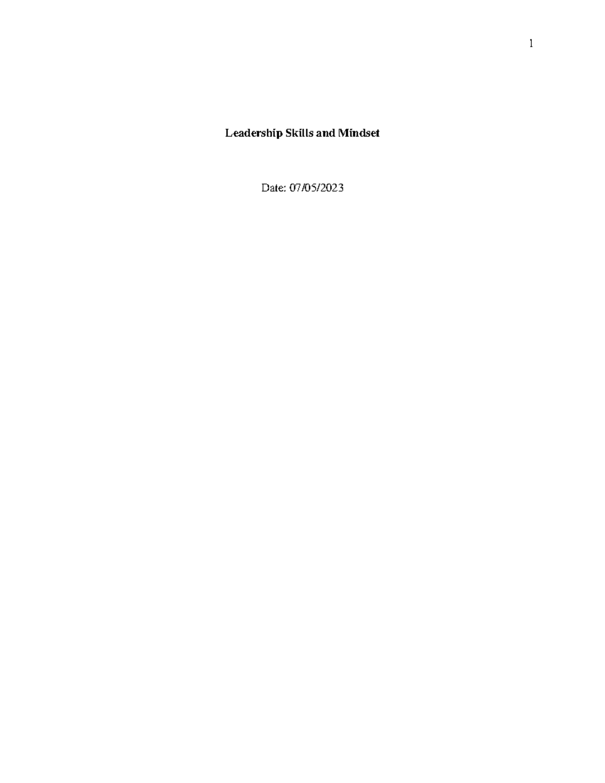 TASK 2 Leadership Skills AND Mindset - Leadership Skills and Mindset ...
