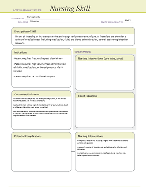 IM Injection - Active Learning Template Nursing Skill form - ACTIVE ...