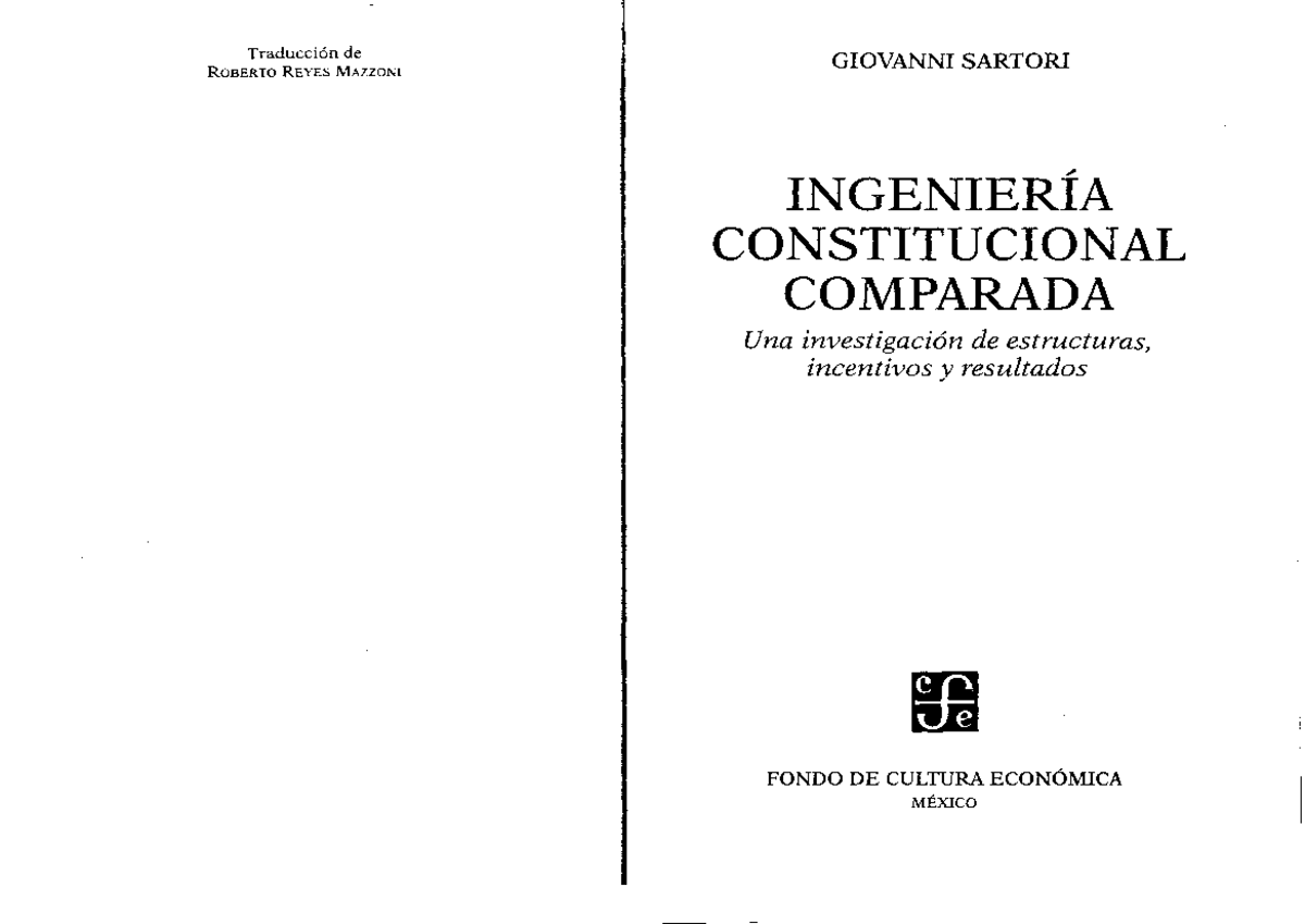 Unidad 3 -Sartori - Ingeniería Constitucional Comparada, Capítulo 5