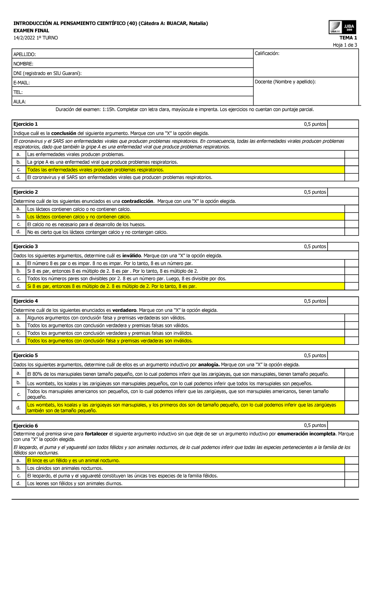 Claves De Corrección 14 De Febrero 2022 Ipc Segundo Cuatrimestre 2021 ...