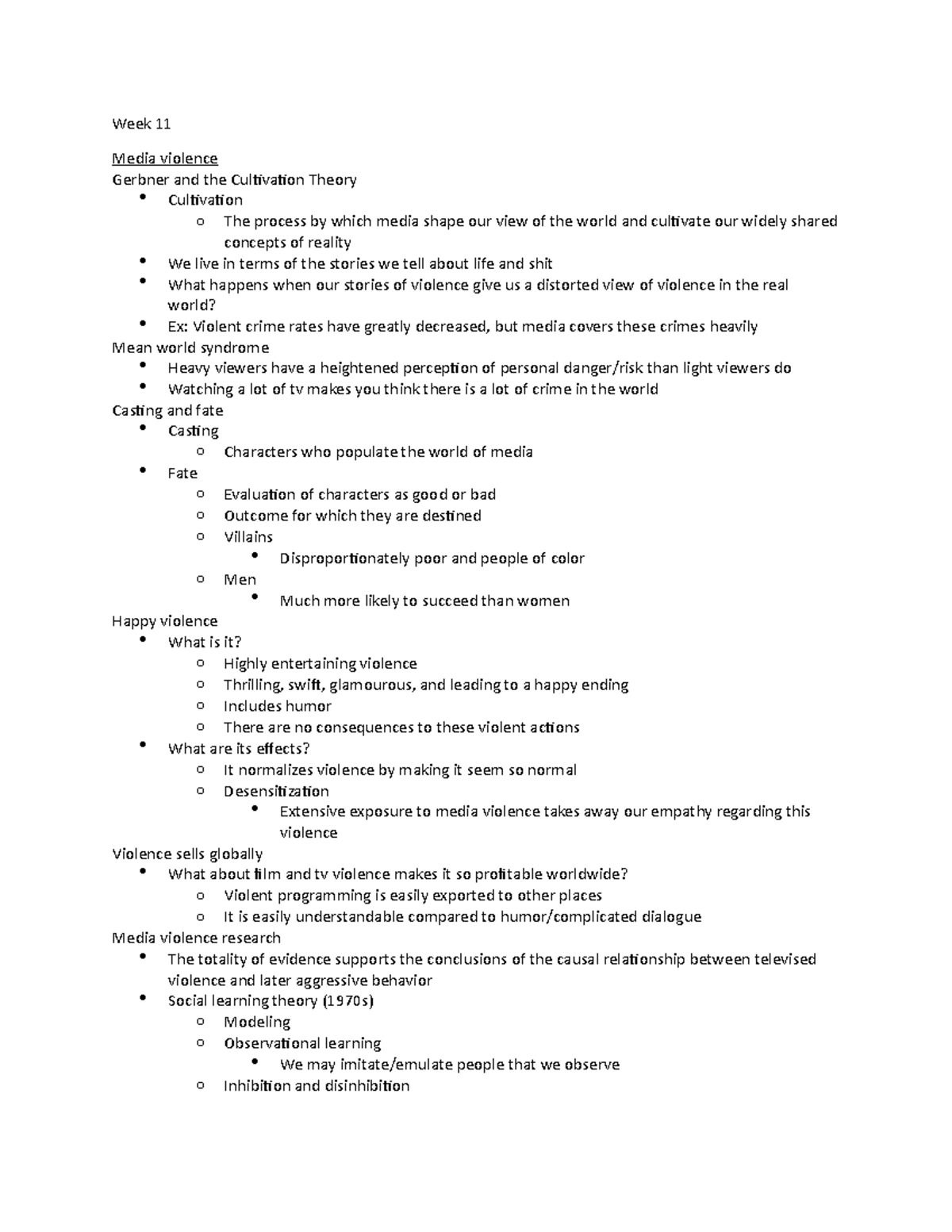 SMAD 150 Week 11 - SMAD 150 Monday lecture notes Class materials made ...