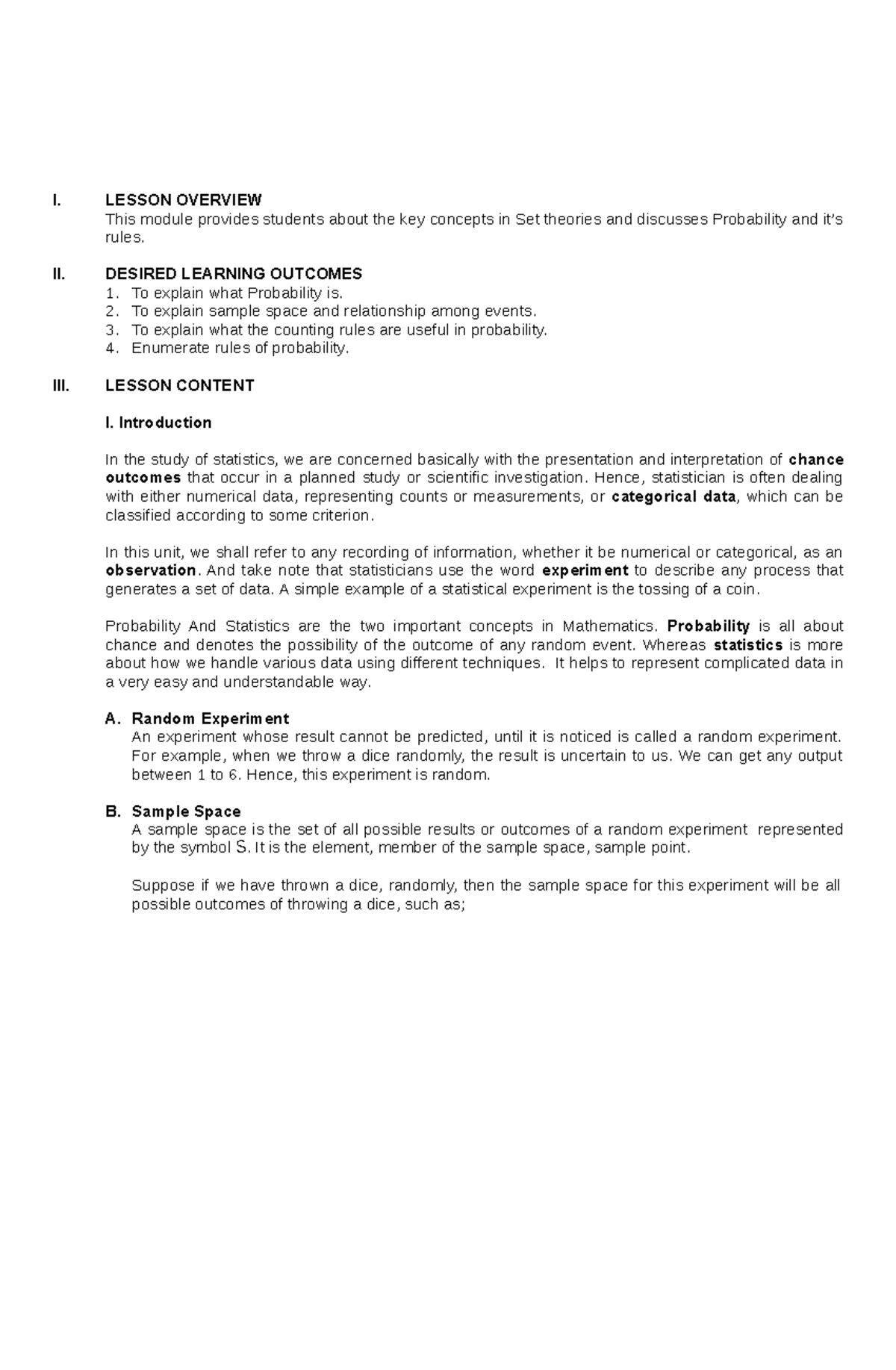 IM02-Data Analysis - I. LESSON OVERVIEW This module provides students ...