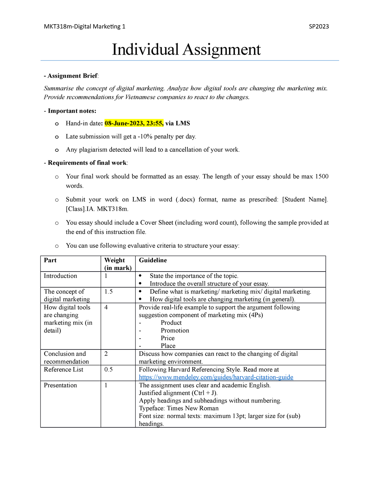 marketing individual assignment