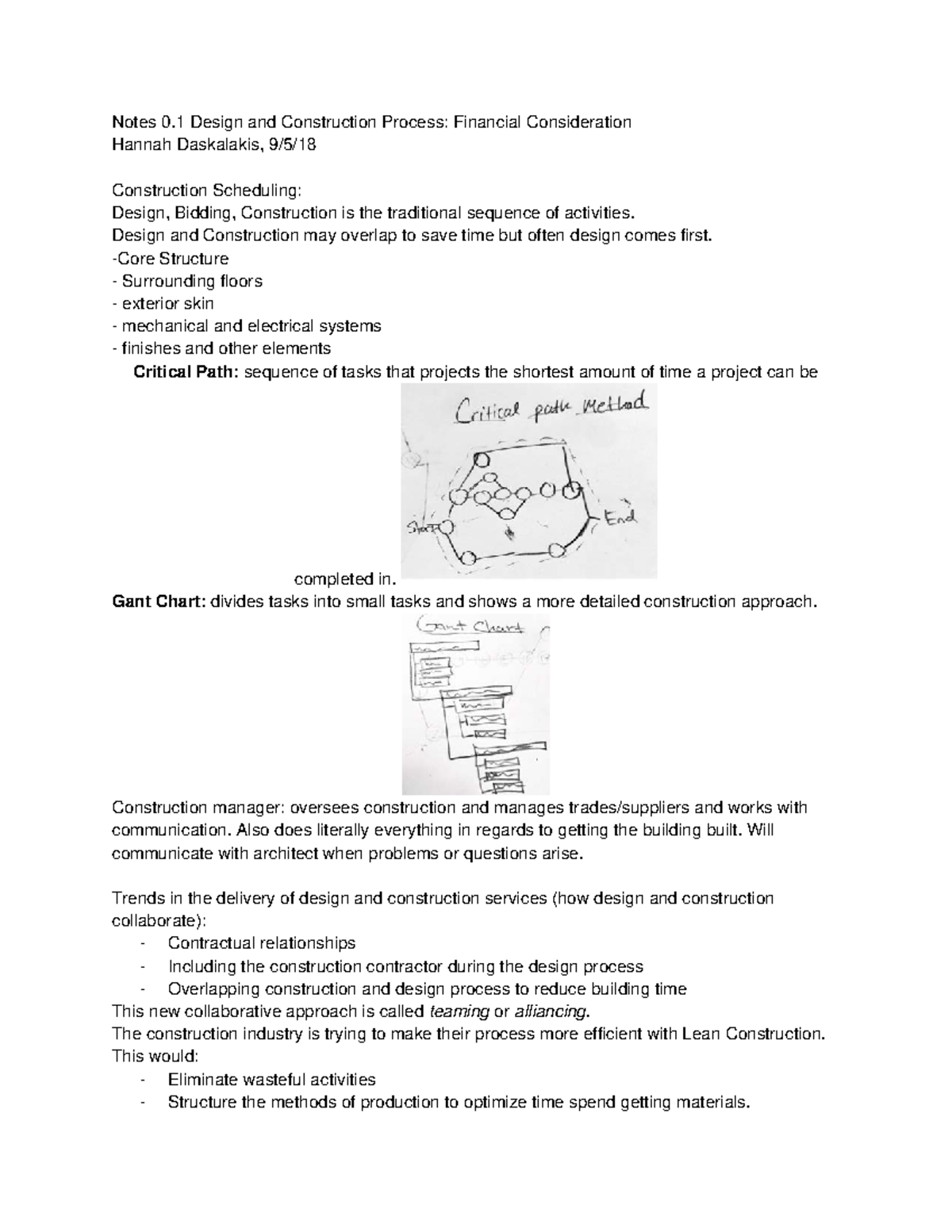 Notes 1 Building Tech 4 - Notes 0 Design and Construction Process ...