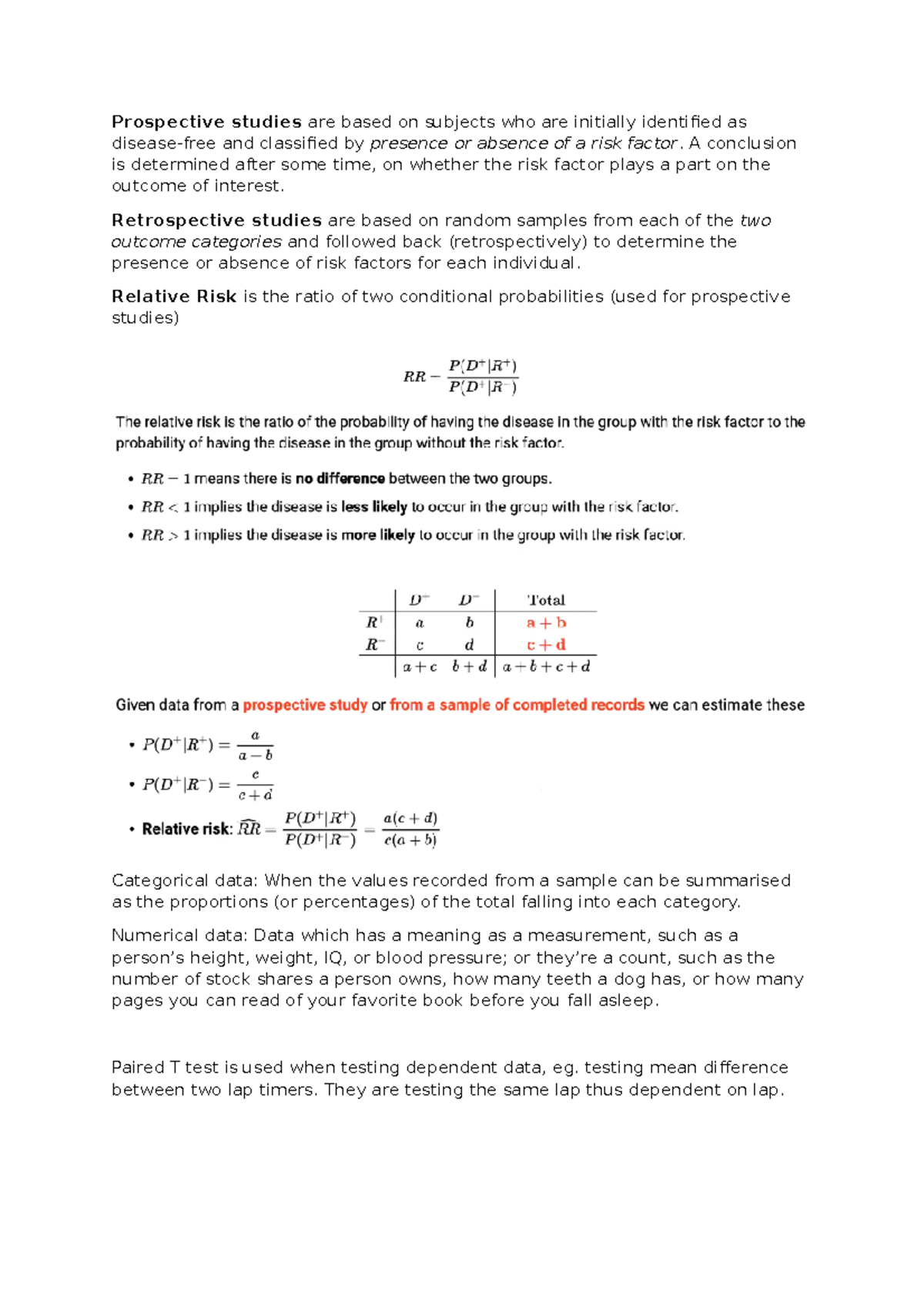 Definition summaries plus Anova - Prospective studies are based on ...