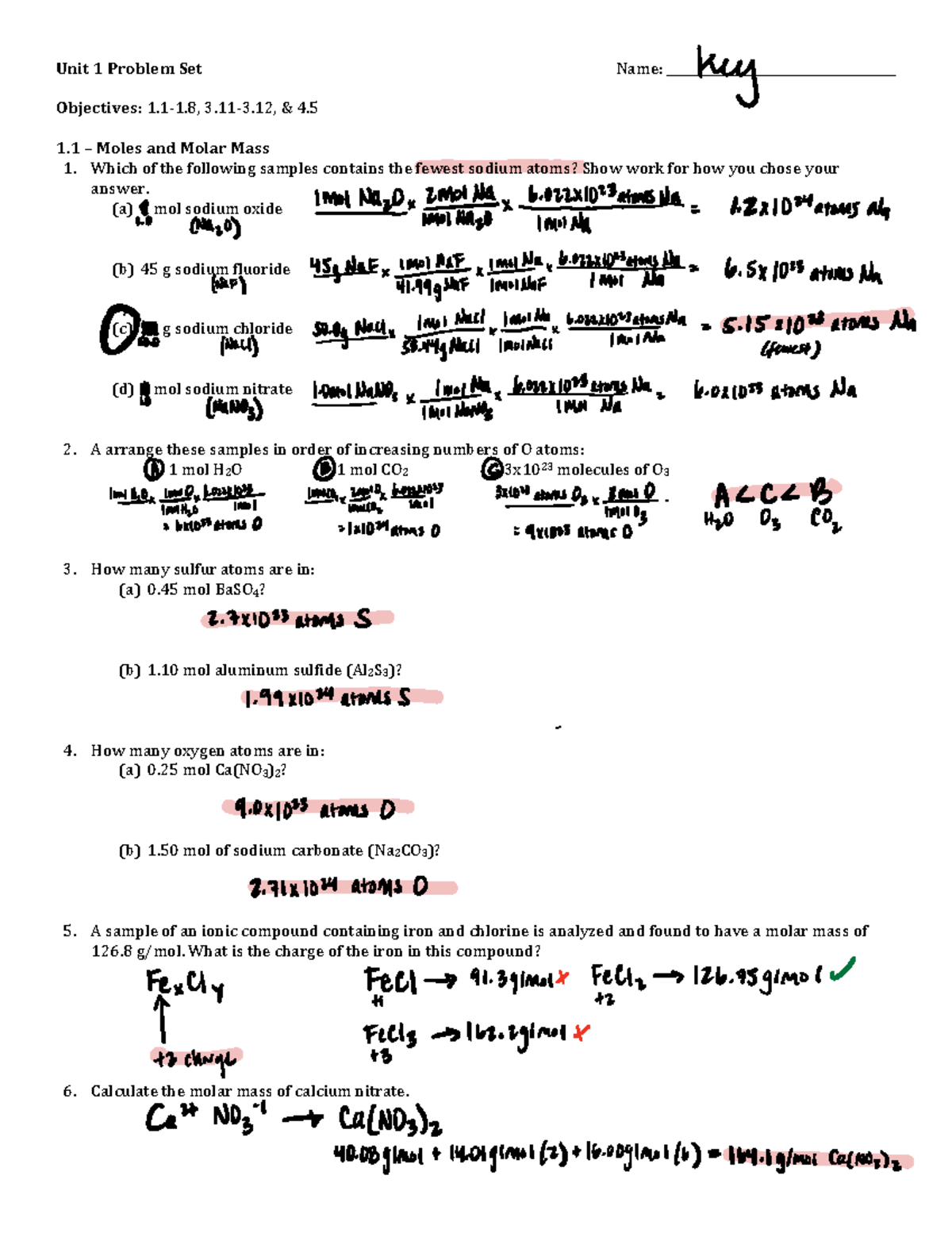 Unit+1+Problem+Set - Unit 1 Problem Set Name ...