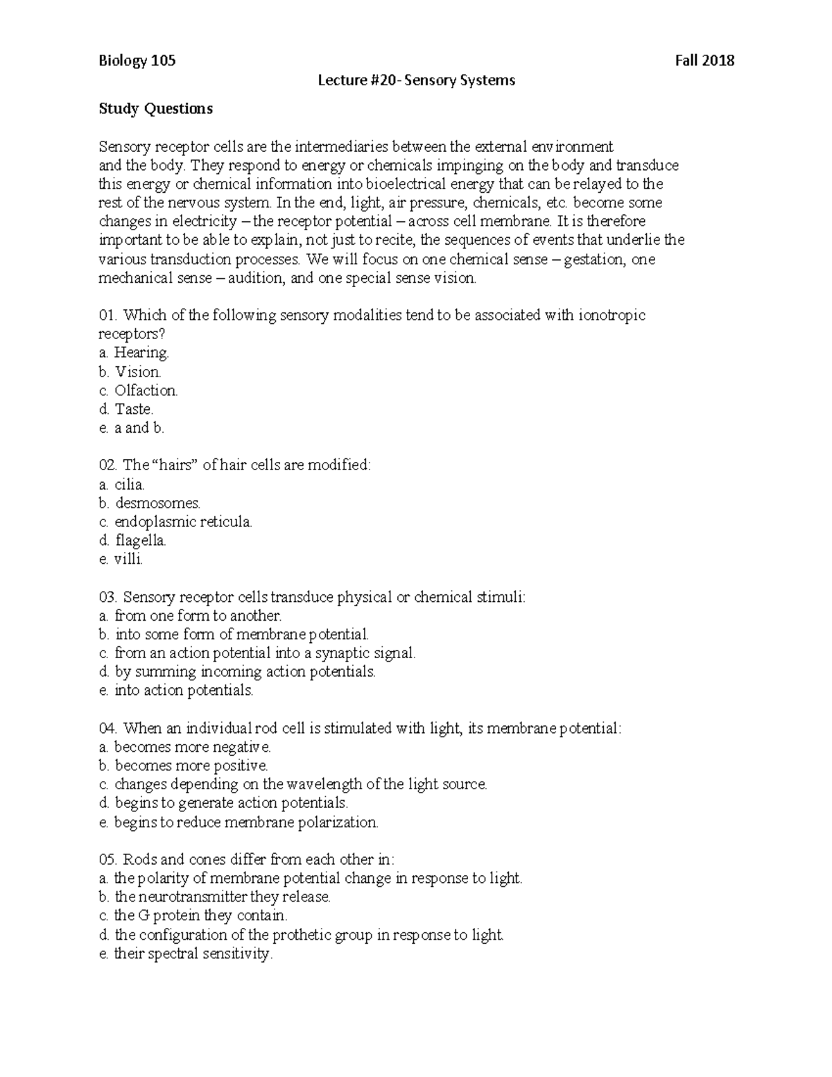 #20-sensory-post practice materials psychology 2021 - Lecture #20 ...