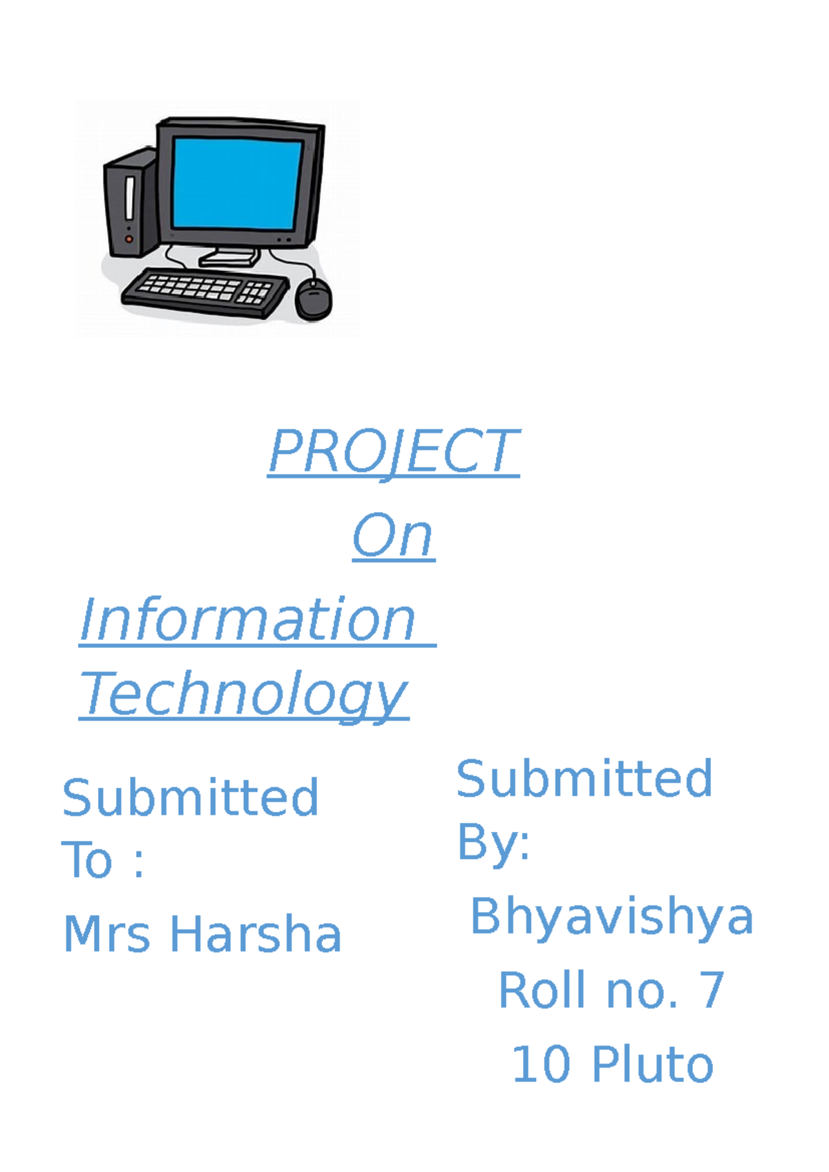 IT Project (Auto Recovered) complete - PROJECT On Information ...