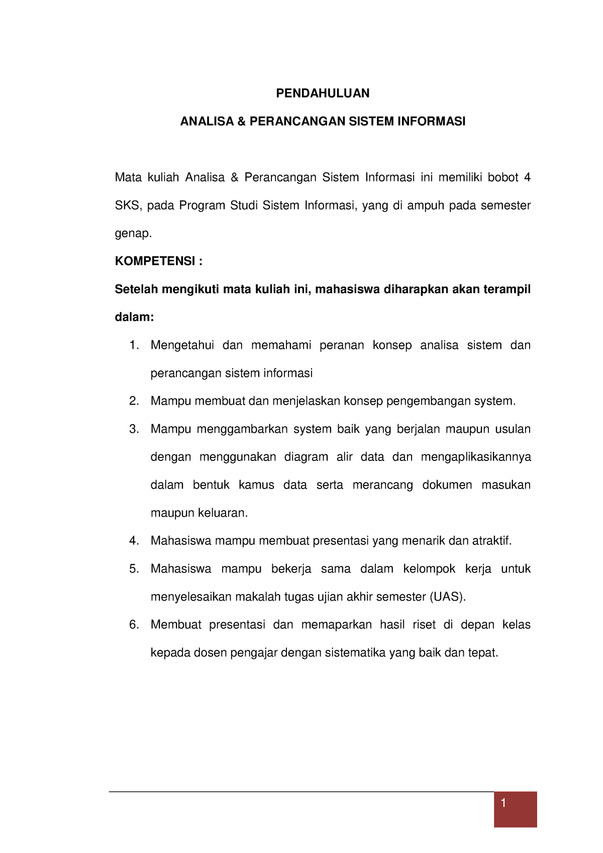 Modul Analisis Dan Perancangan Sistem Informasi Pendahuluan ...