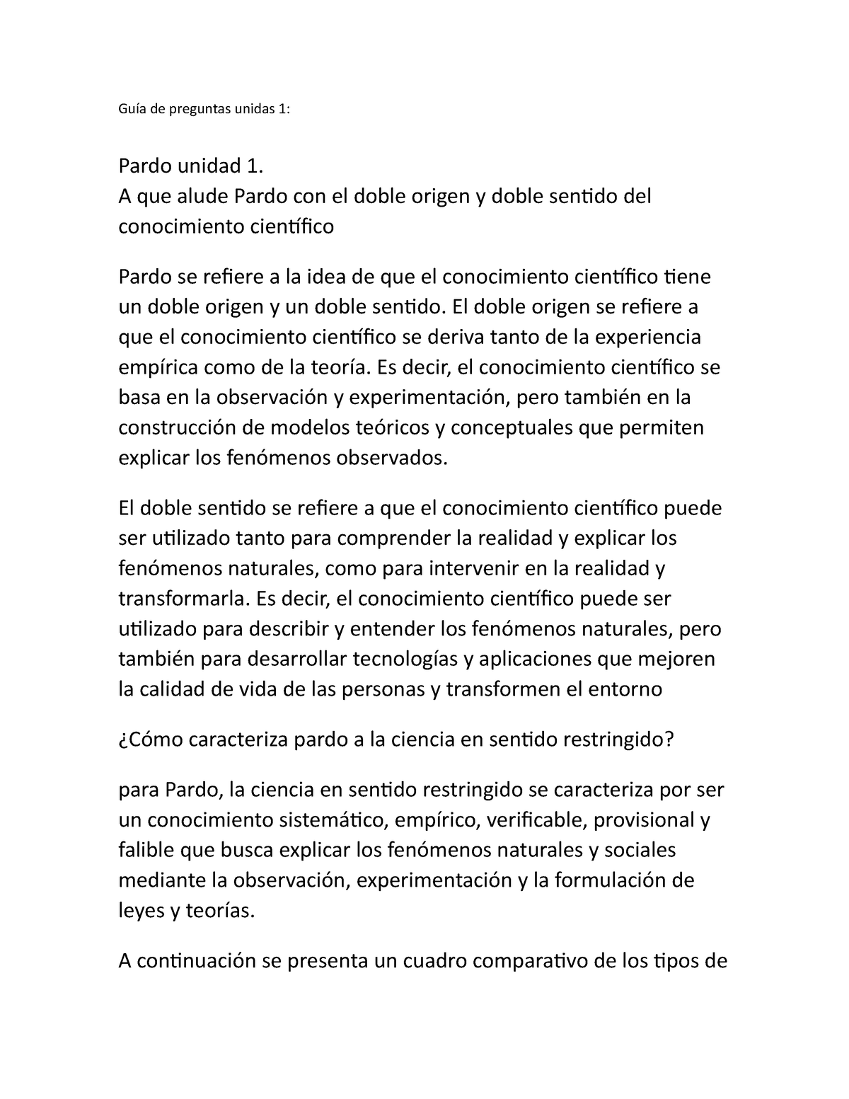 Guia De Preguntas Unidad 1 - Guía De Preguntas Unidas 1: Pardo Unidad 1 ...