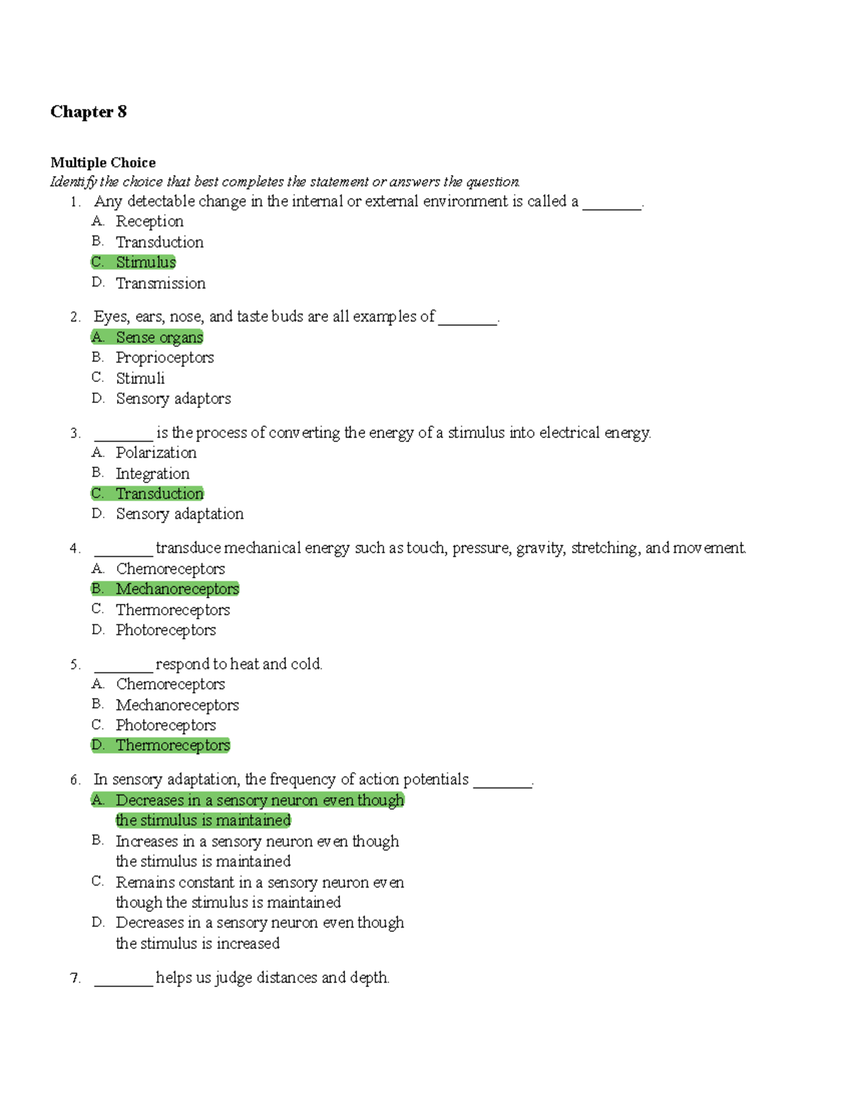 Chapter 8 - Practice Questions - Chapter 8 Multiple Choice Identify The ...