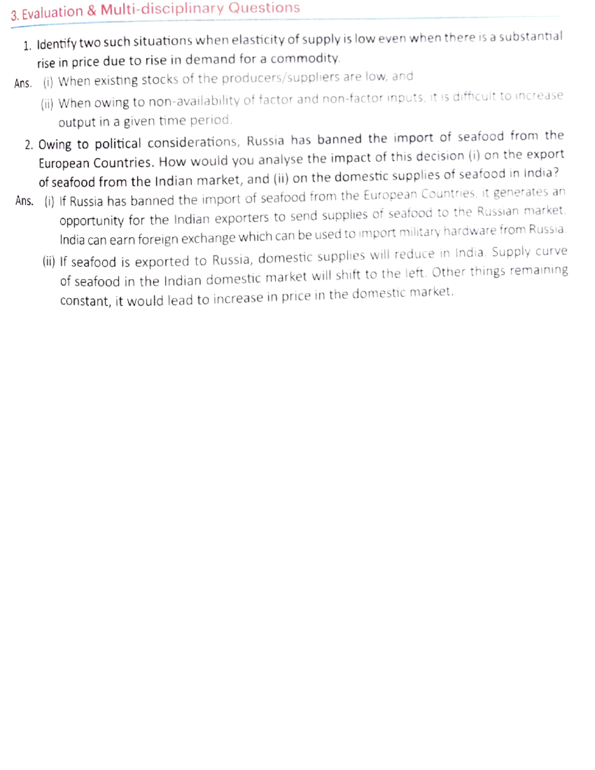 Evaluation question of supply - 3. Evaluation & Multi-disciplinary ...