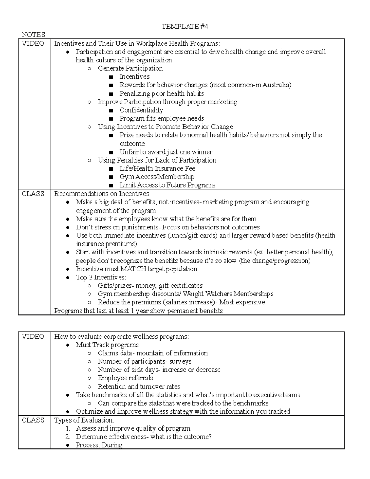 480 Template 4 - Class Assignment - Template #4 Notes Video Class Video 