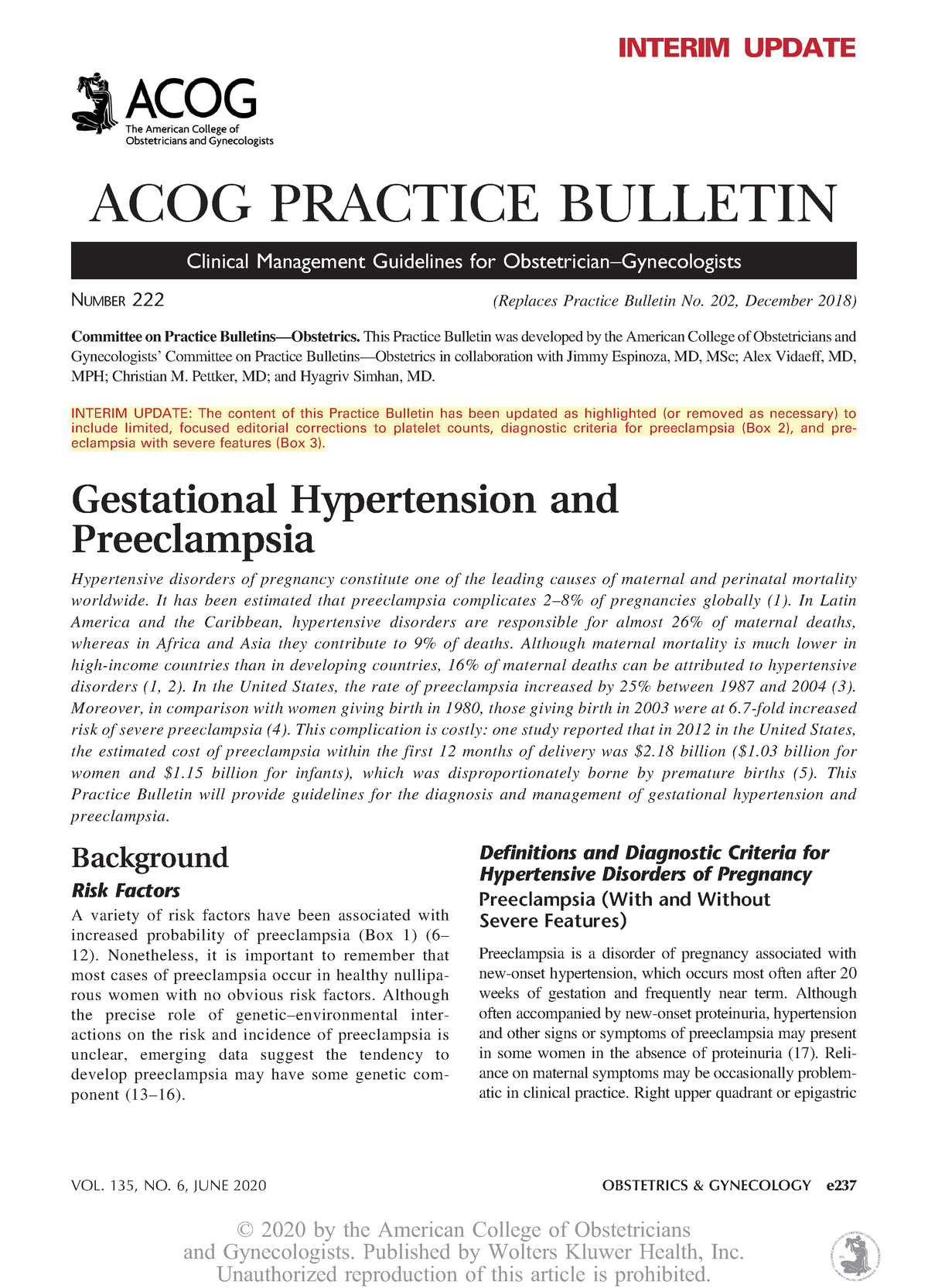 literature review on gestational hypertension