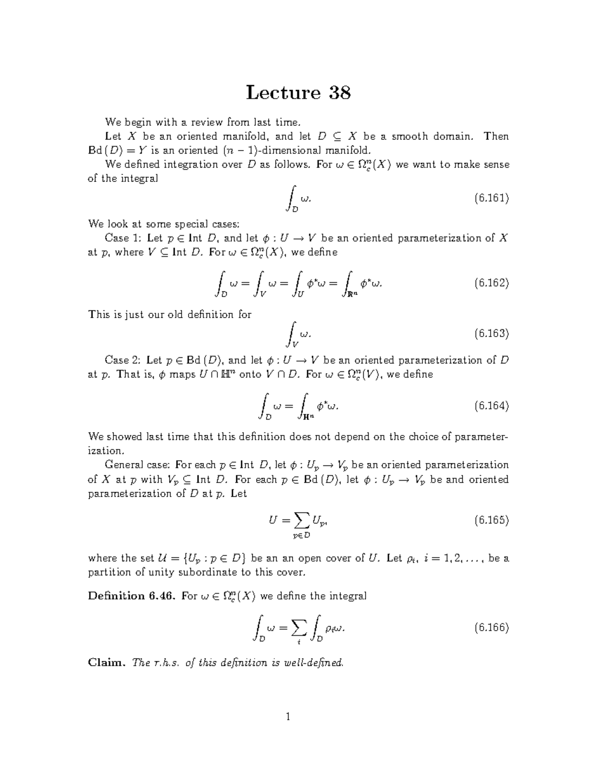 Mathematical Analysis-Lecture 38 - Z Z Z Z Z Z Z Z X Z XZ Lecture 38 ...