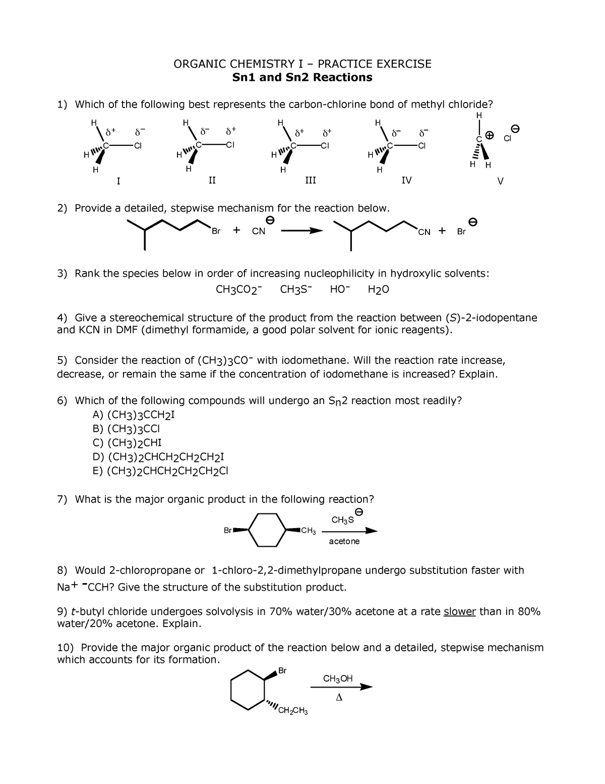 Sample Practice Exam 14 Questions And Answers Organic Chemistry Practice Studocu