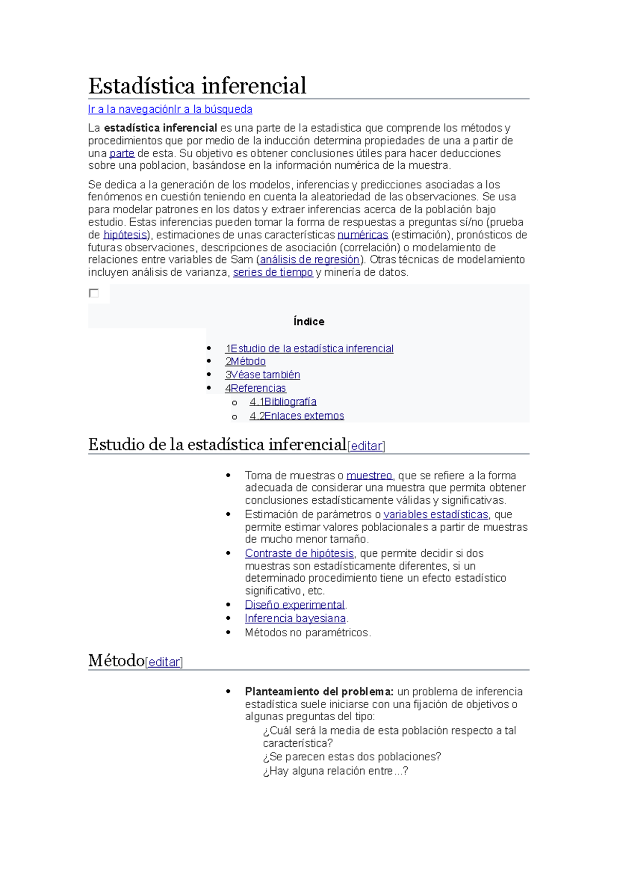 Estadística inferencial inferencial Ir a la a la La inferencial es una parte de la estadistica