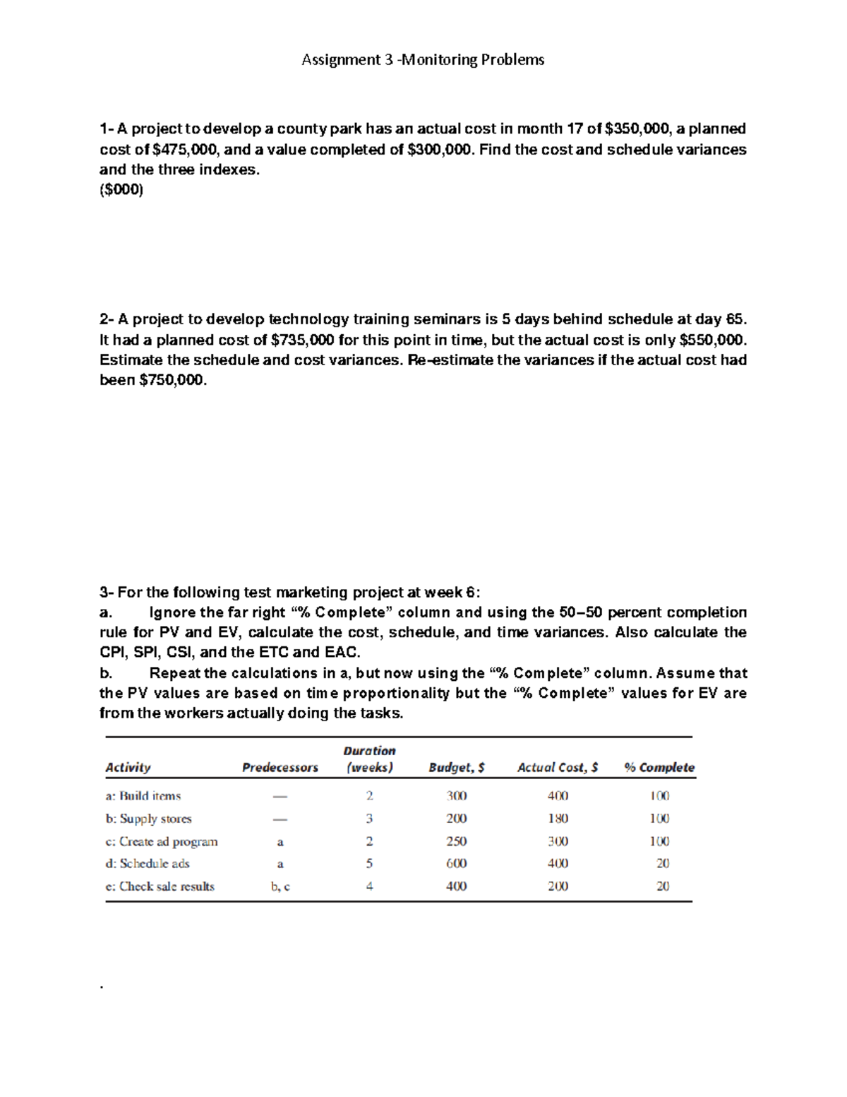 Assignment 3-Monitoring Problems - Assignment 3 -Monitoring Problems 1 ...