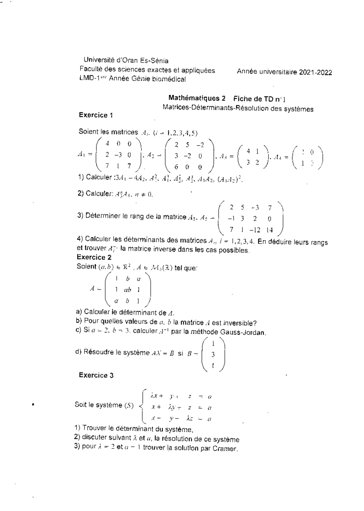 TD1-Résumé - TD1-Résumé - Mathématique Générale - Studocu