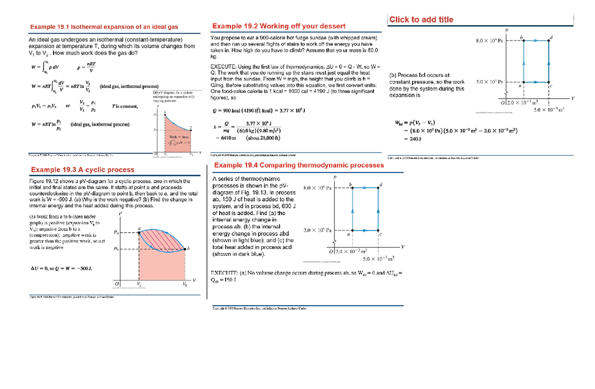 Physics examples - .................... - Click to add title Example 19 ...