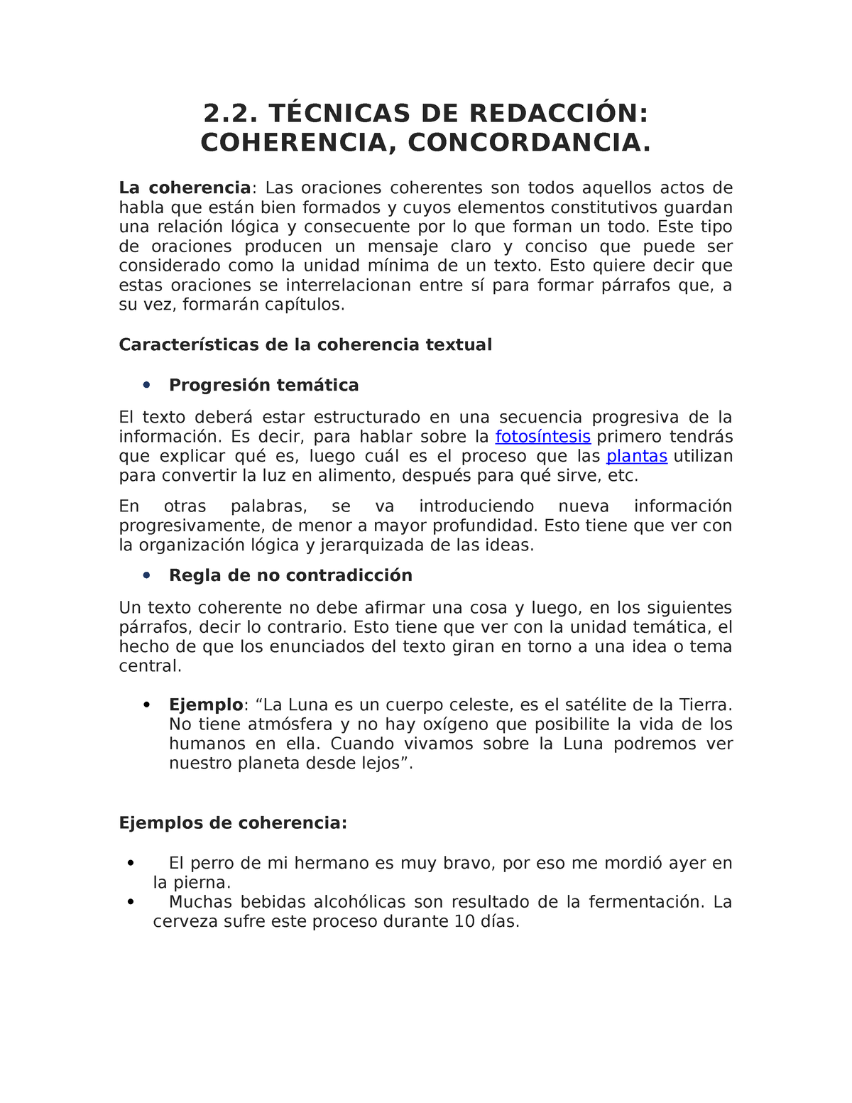 TEMA 2 - TEMA 2.2: COHERENCIA Y CONCORDANCIA - 2. TÉCNICAS DE REDACCIÓN ...