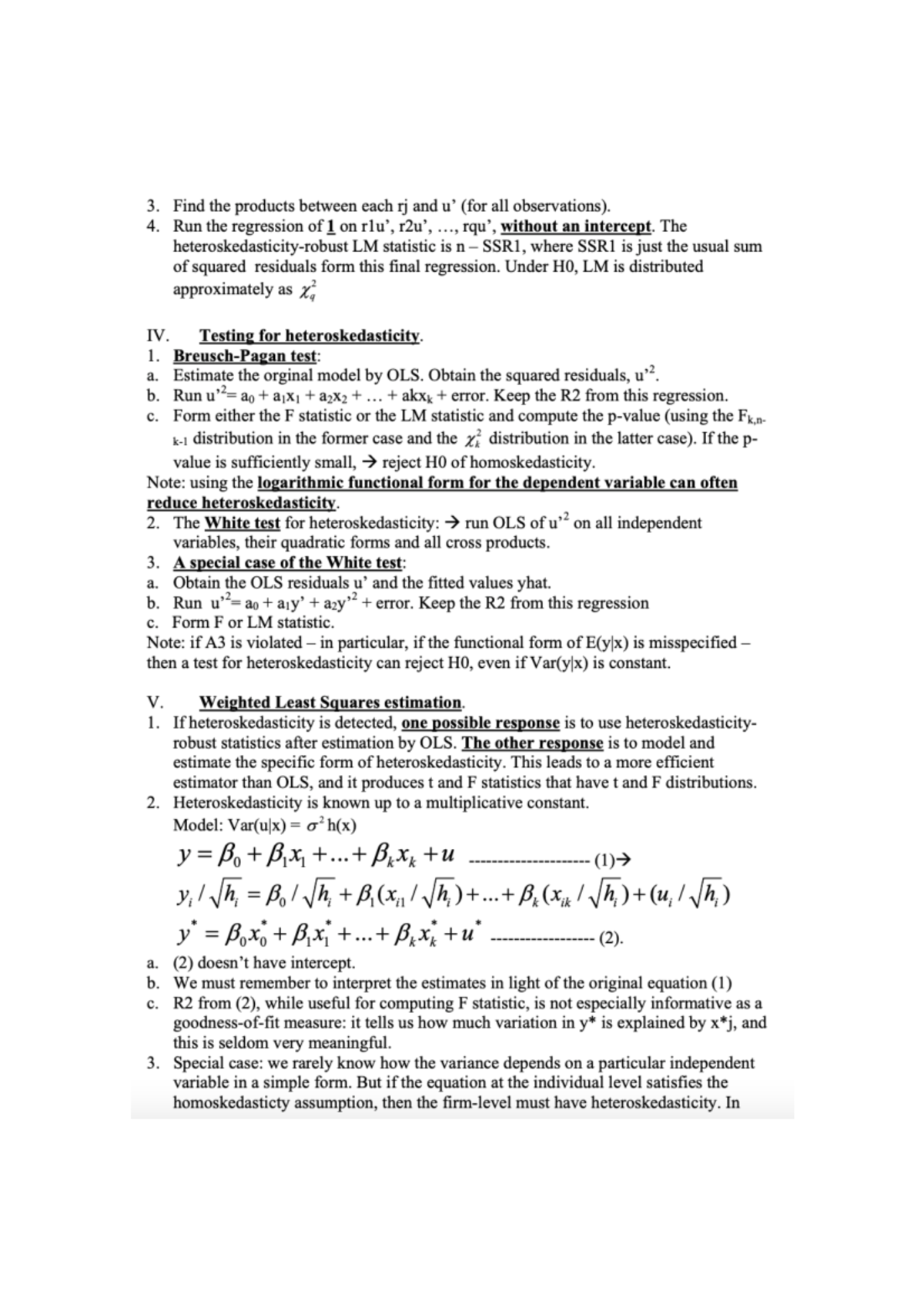 The test - Some of the notes for Econometrics - ECON20000 - Studocu