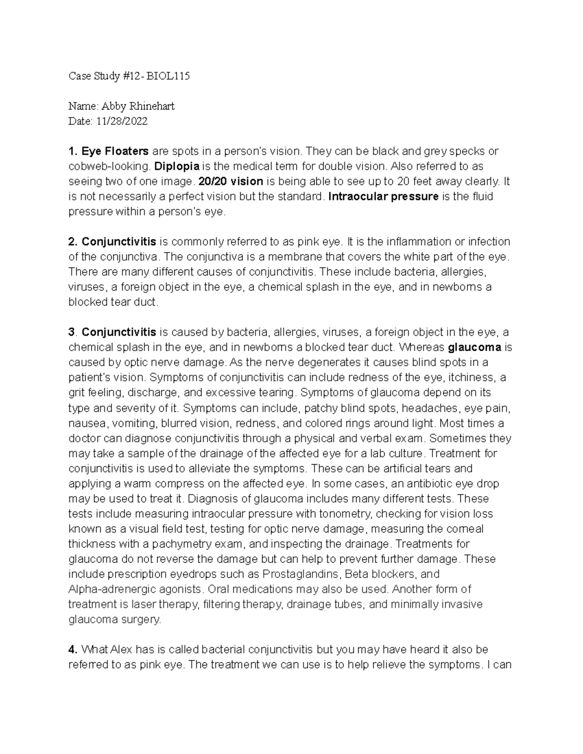 Untitled document14 medical case study Case Study 12 BIOL Name