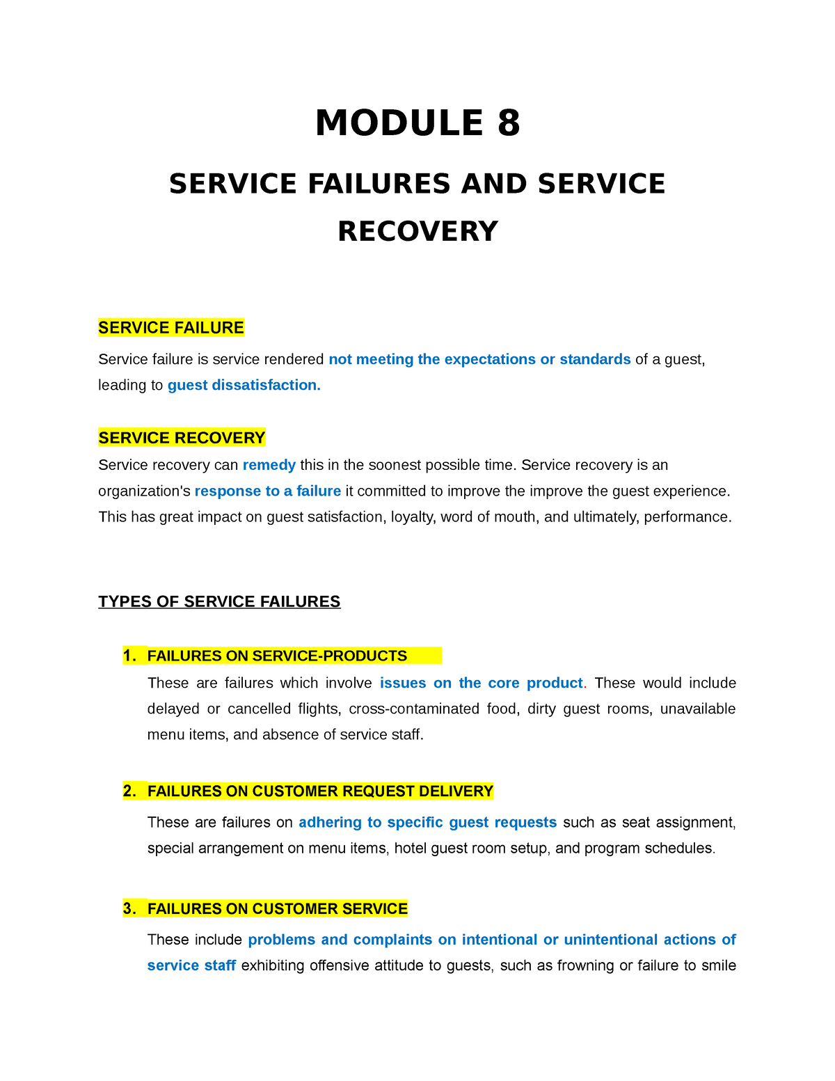 service failure essay