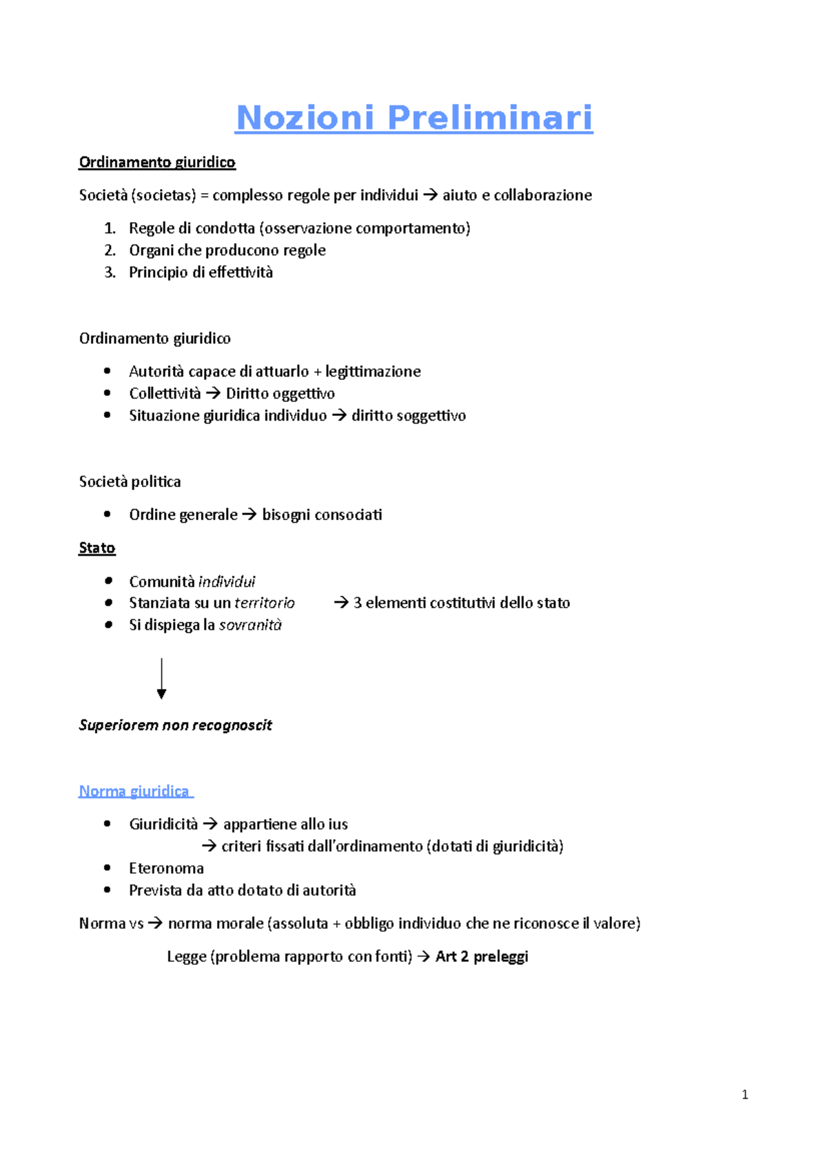 Nozioni Preliminari - Riassunti - Nozioni Preliminari Ordinamento ...