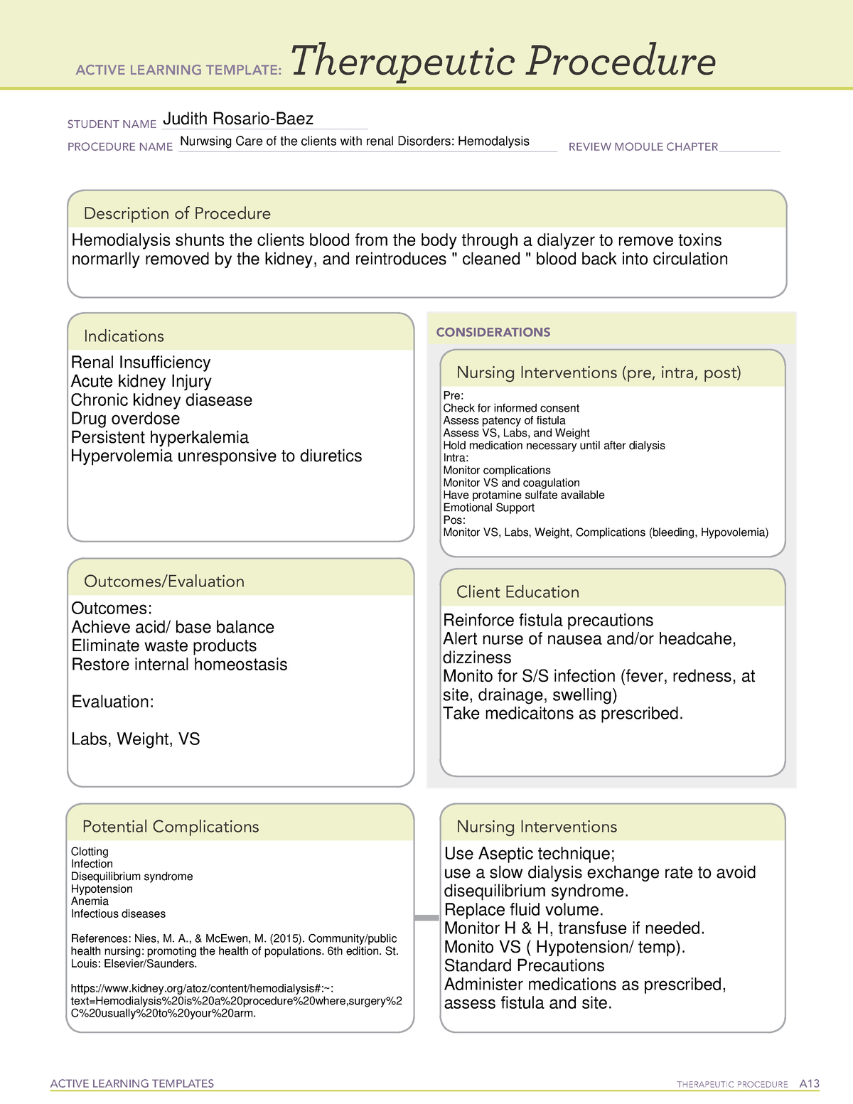 Active Learning Template Therapeutic Procedure form - ACTIVE LEARNING ...