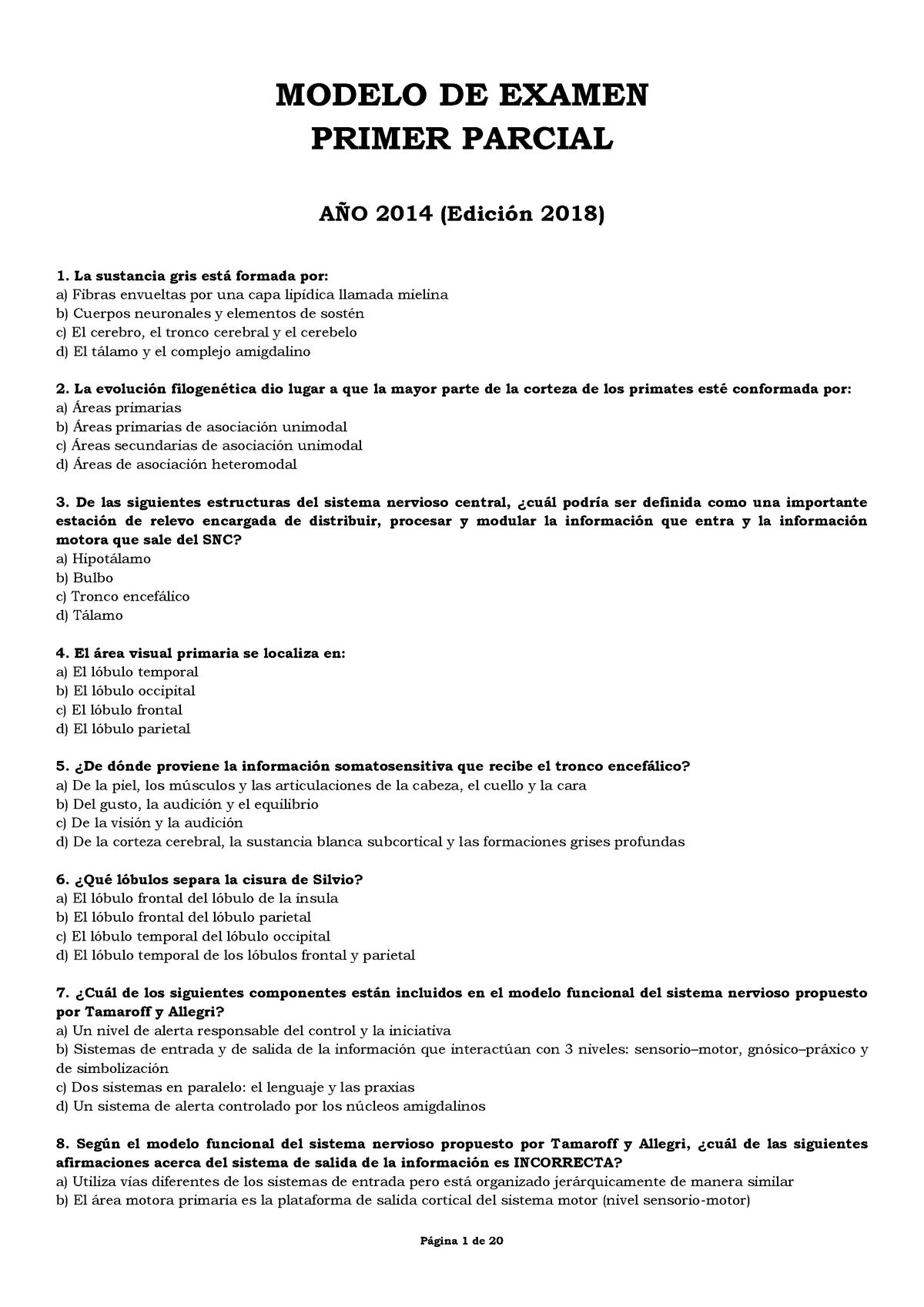 Modelo 1ER Parcial NRO 2 CAT48 - MODELO DE EXAMEN PRIMER PARCIAL AÑO ...