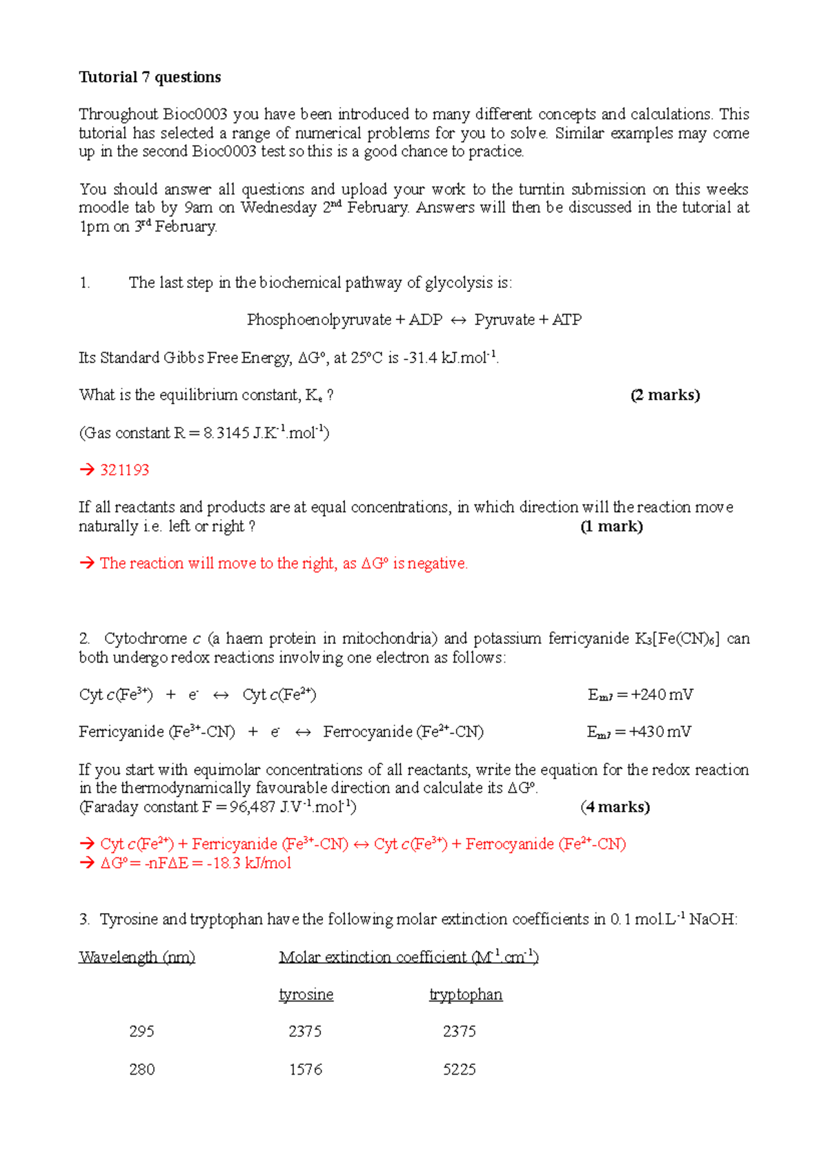 Tutorial 7 questions and answers - Tutorial 7 questions Throughout you ...