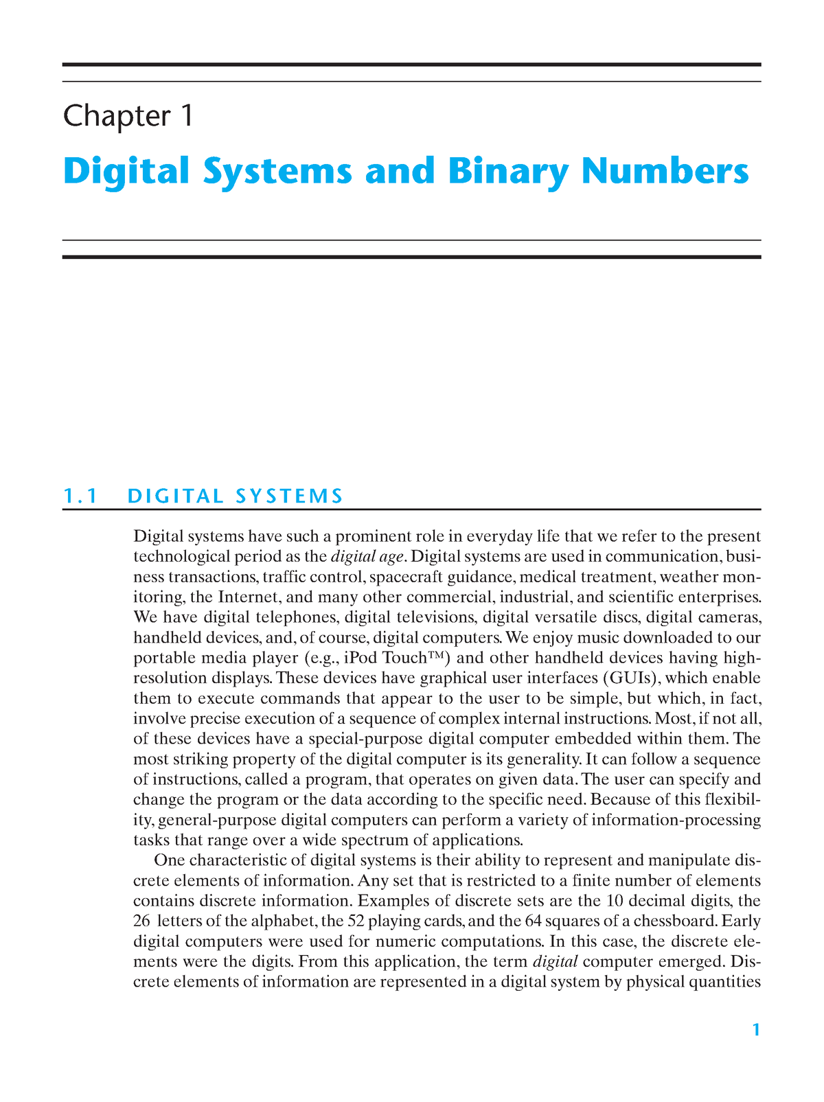 AP2-Chapter-1b - DIGITAL DESIGN - 1 Chapter 1 Digital Systems And ...