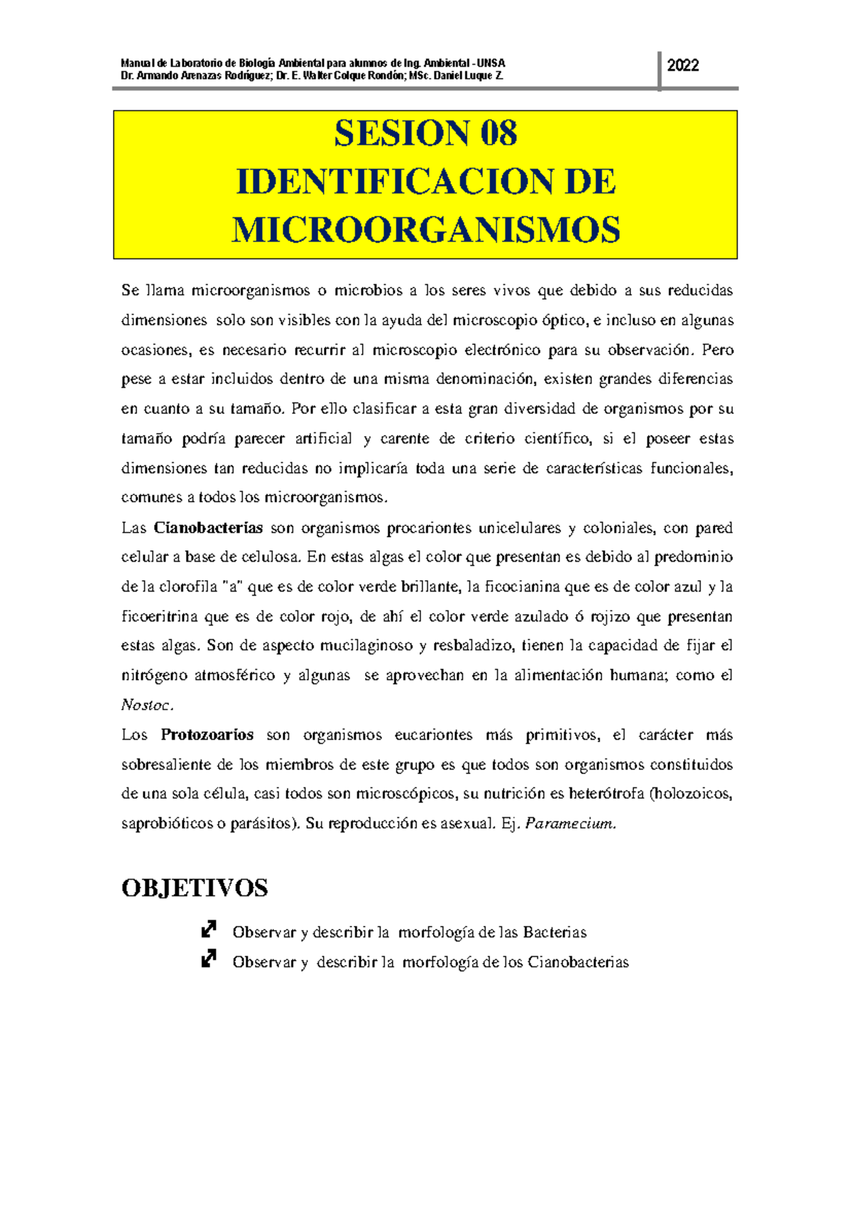 Sesion 8 Identificacion DE Microorganismos - Dr. Armando Arenazas ...