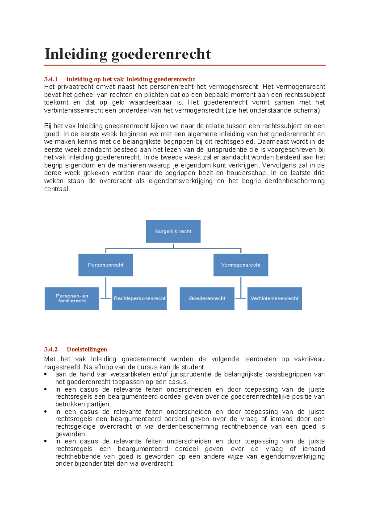 Goederenrecht Trainingswijzer P2 - Inleiding Goederenrecht 3.4 ...
