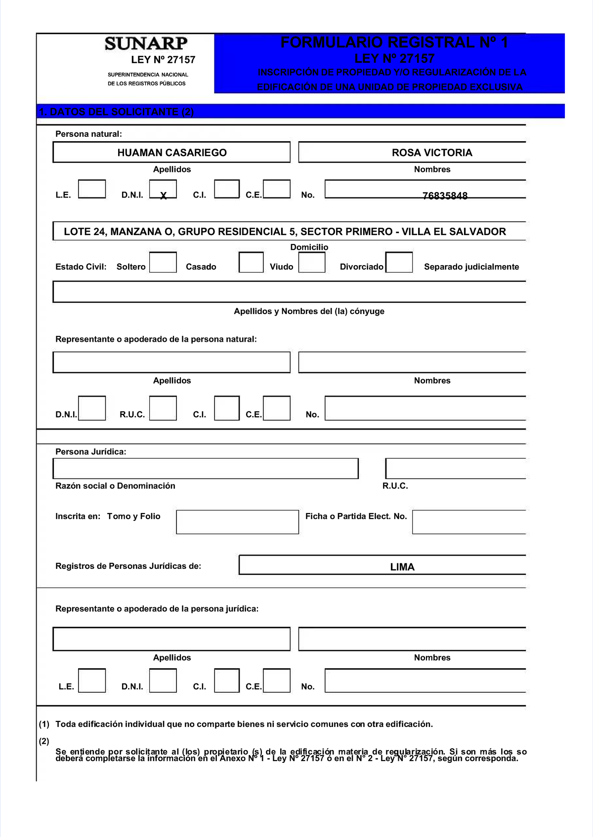 Pdf Formulario Registral N 1 Ley 27157 Propiedad Exclusiva Compress