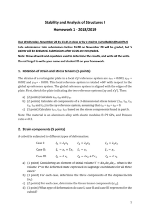 Homework 1 Questions Ae4asm106 Tu Delft Studocu