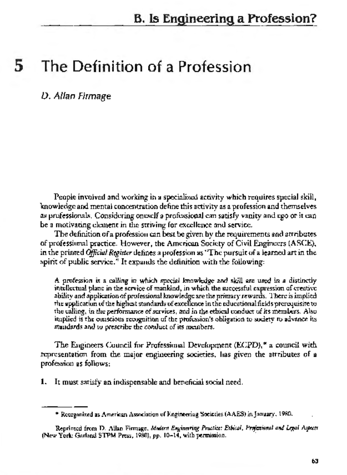 Try studoku - What’s a profession - B. Is Engineering a Profession? 5 ...