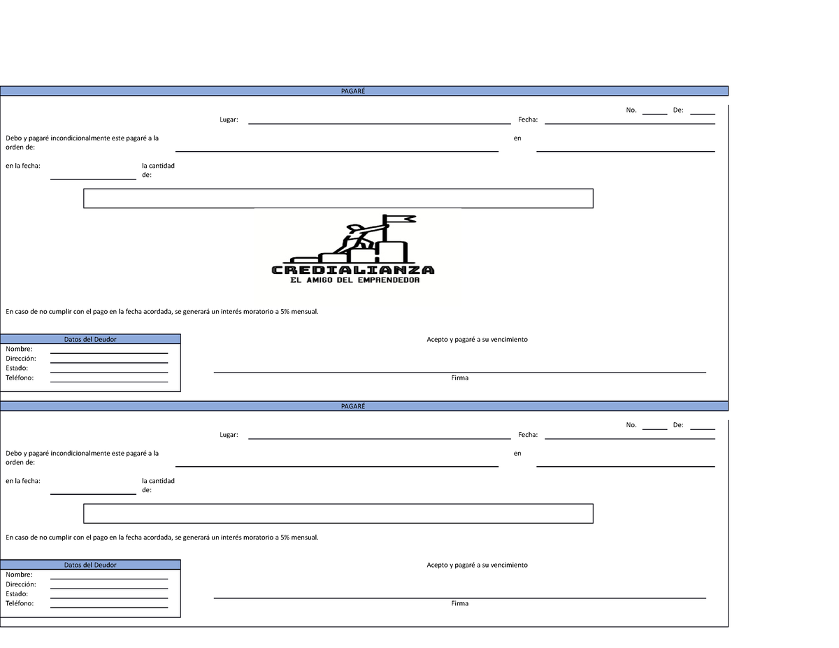 Modelo de pagare en Word - PAGARÉ No. De: Lugar: Fecha: Debo y pagaré  incondicionalmente este pagaré - Studocu