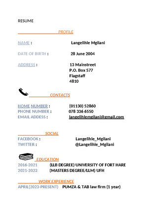 Microsoft Excel - Introduction To Law Notes Yasthil Beekarun © Unit 1 